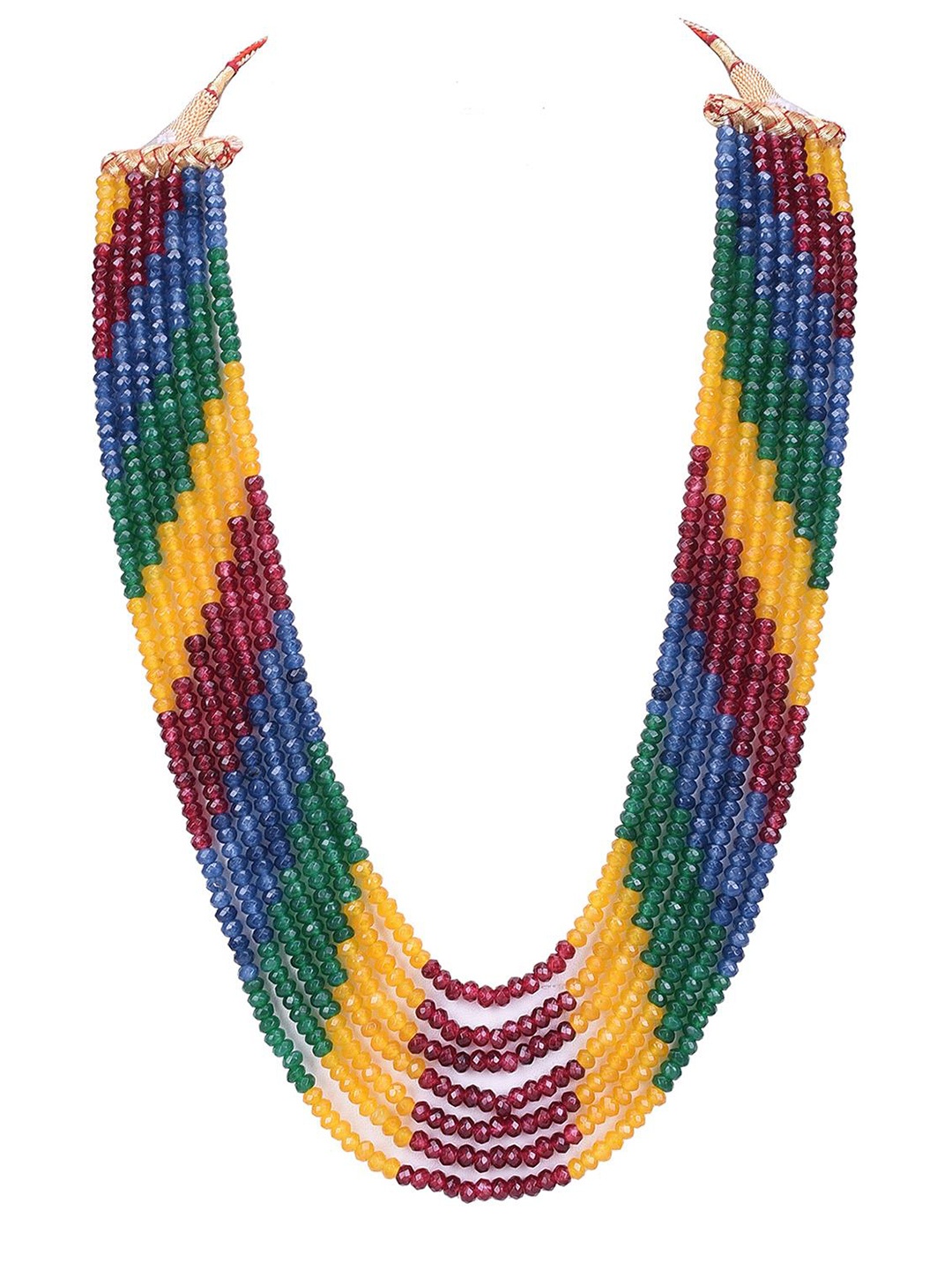 

RATNAVALI JEWELS Onyx Layered Necklace, Green