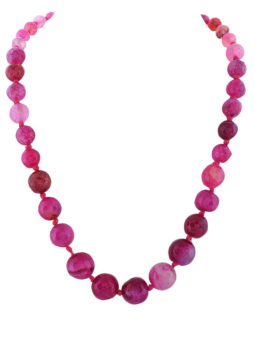 

RATNAVALI JEWELS Agate-Beaded Necklace, Pink