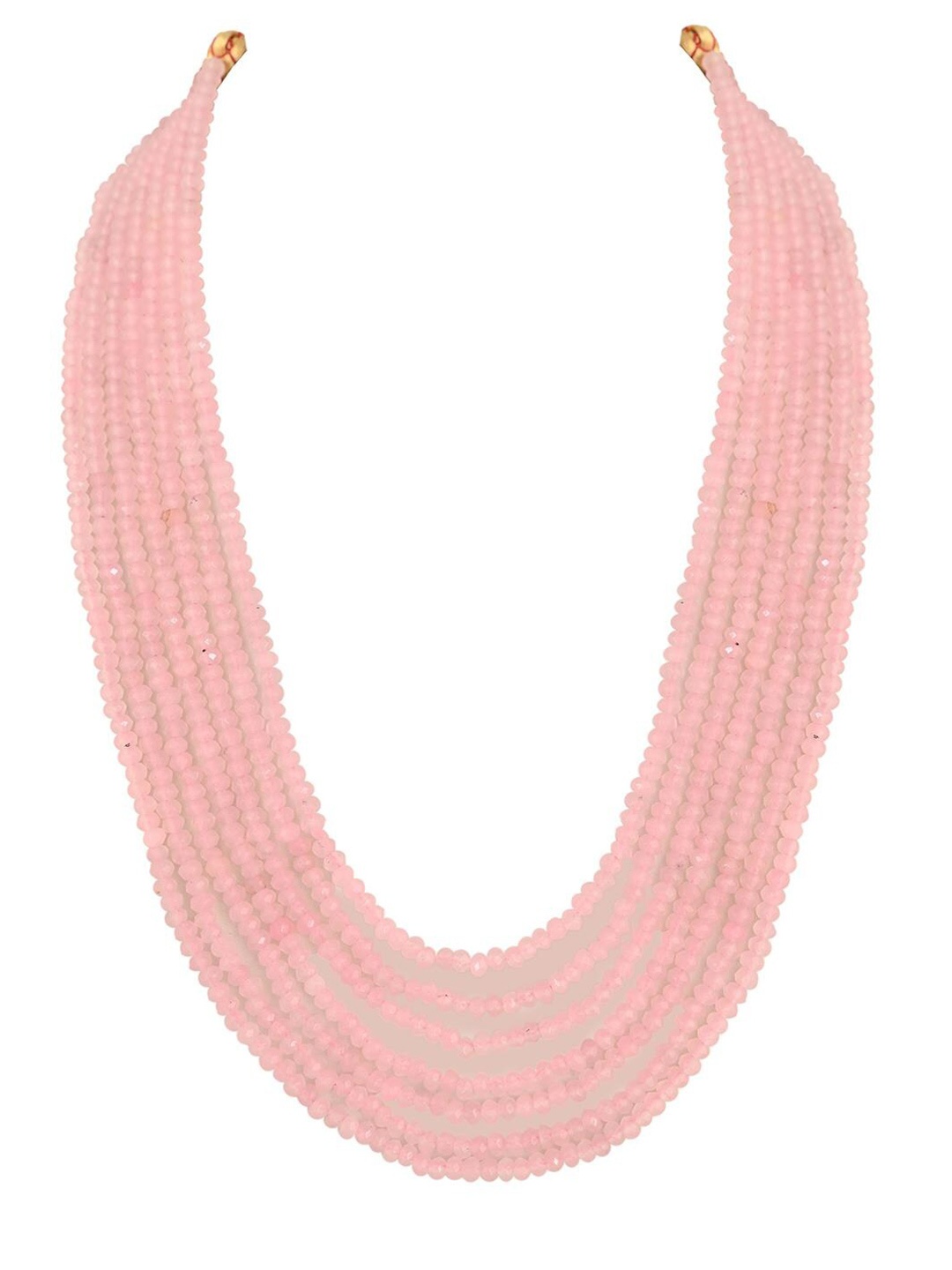 

RATNAVALI JEWELS Beaded Layered Necklace, Pink