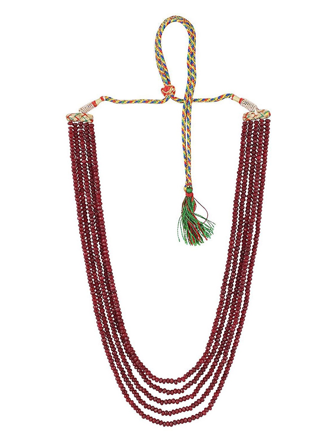

RATNAVALI JEWELS Onyx Layered Necklace, Red