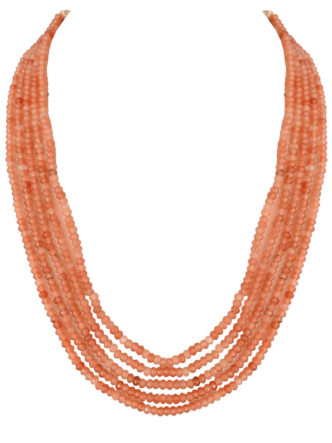 

RATNAVALI JEWELS Onyx Layered Necklace, Orange