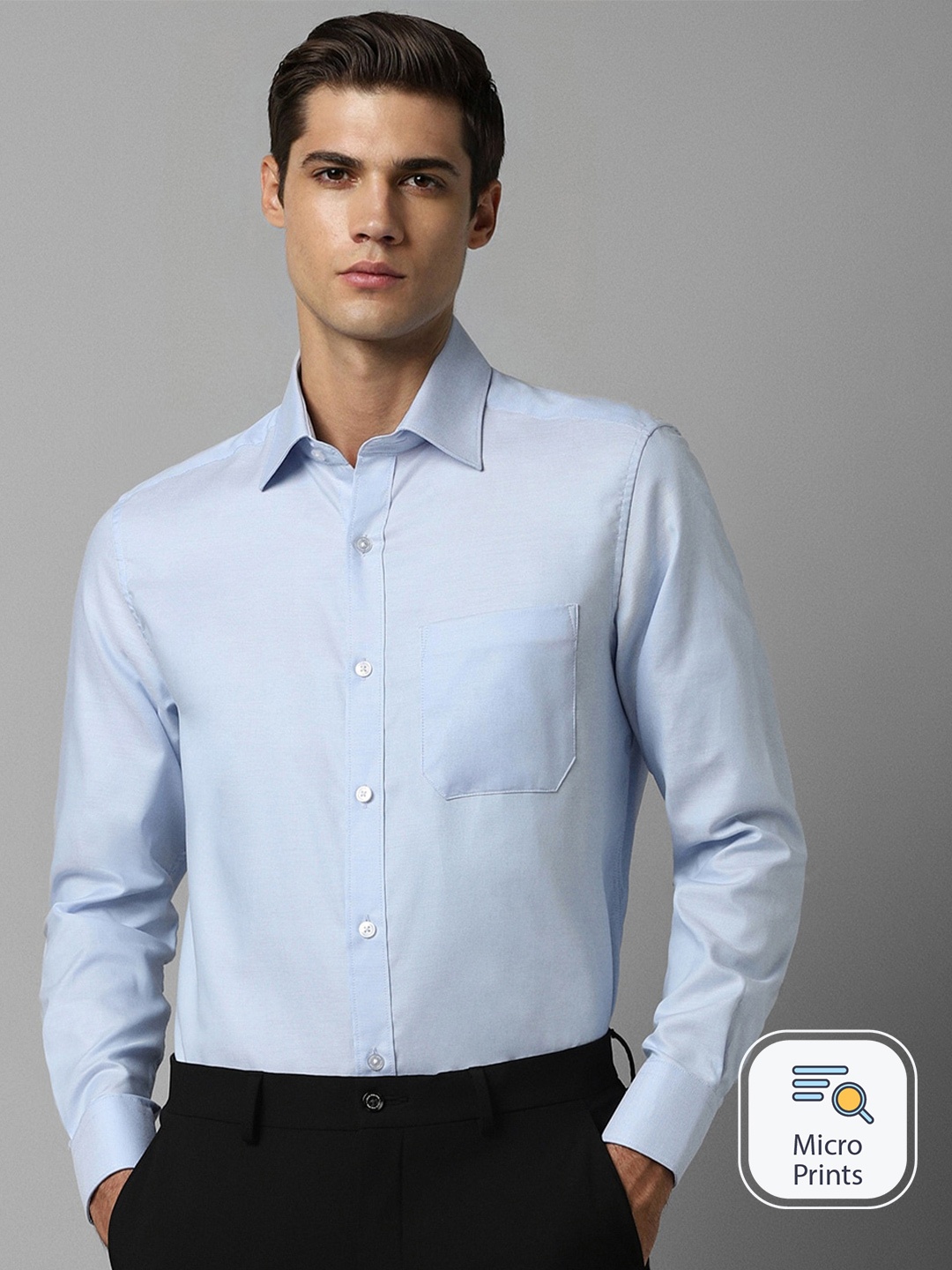 

Louis Philippe Solid Regular Fit Pure Cotton Formal Shirt, Blue