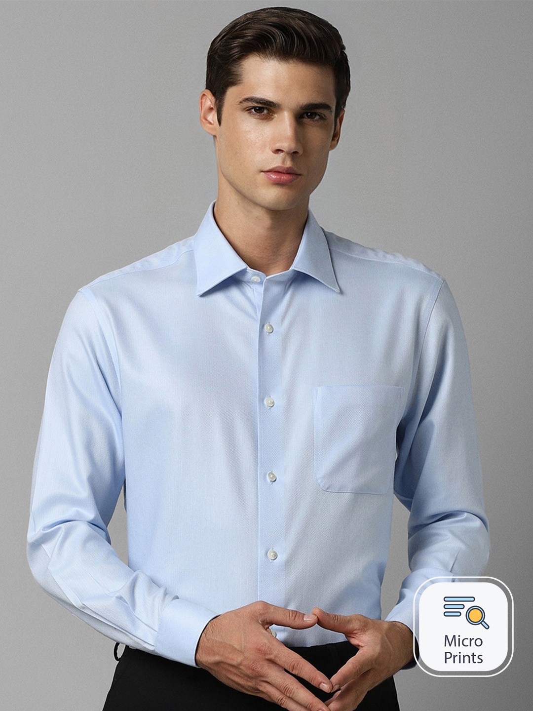 

Louis Philippe Textured Pure Cotton Formal Shirt, Blue