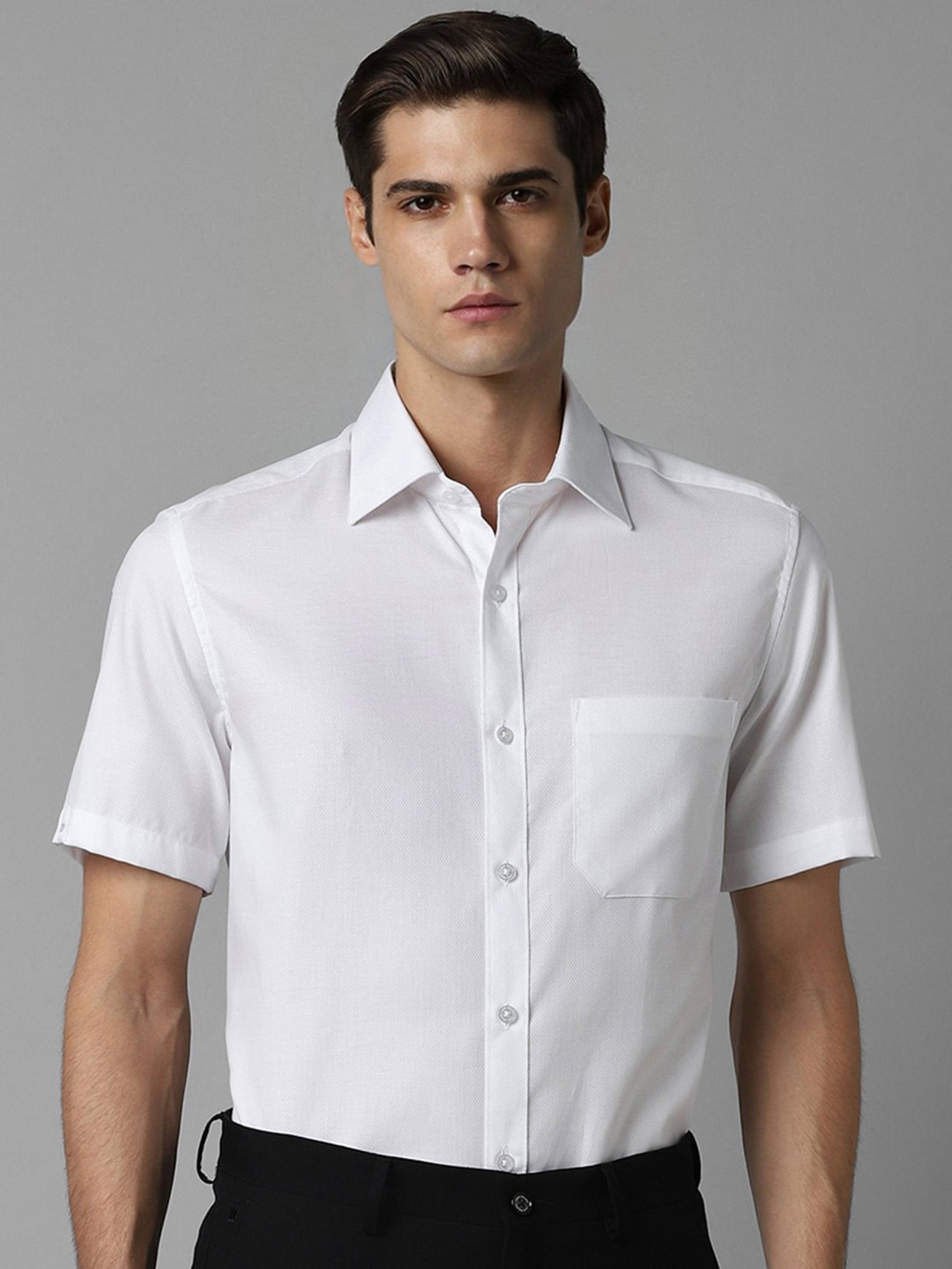 

Louis Philippe Spread Collar Pure Cotton Formal Shirt, White