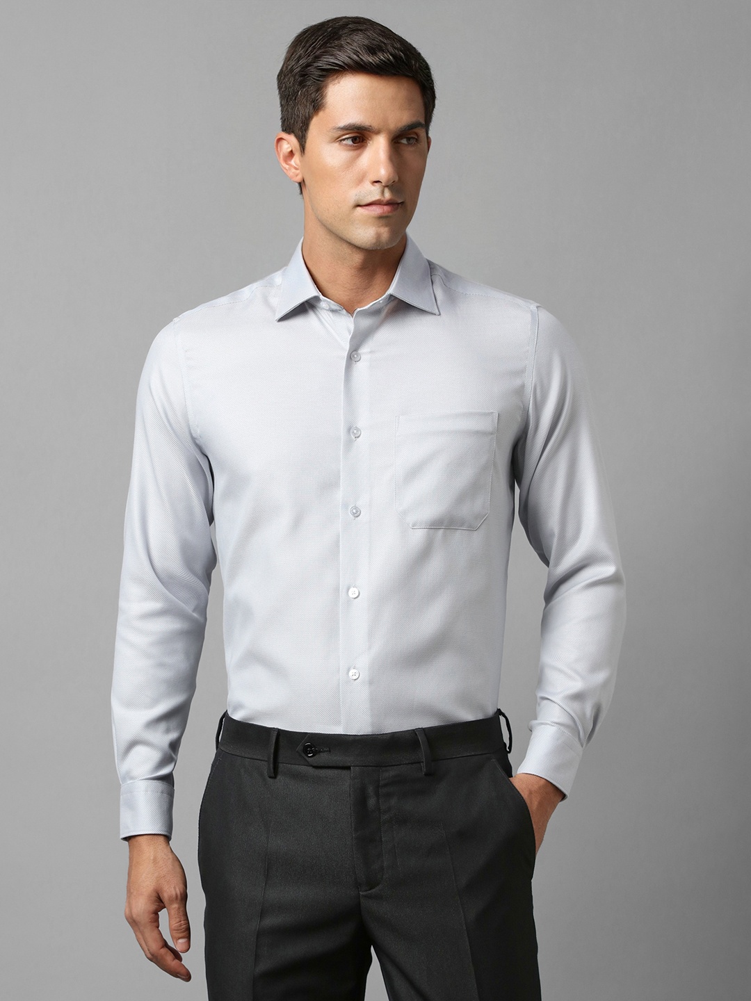

Louis Philippe Men Grey Opaque Formal Shirt