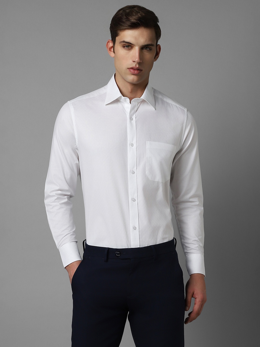 

Louis Philippe Men White Opaque Formal Shirt