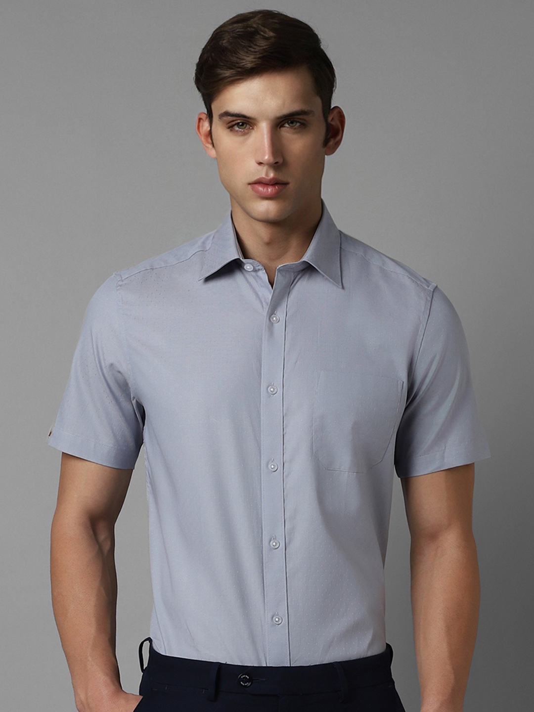 

Louis Philippe Men Blue Opaque Formal Shirt