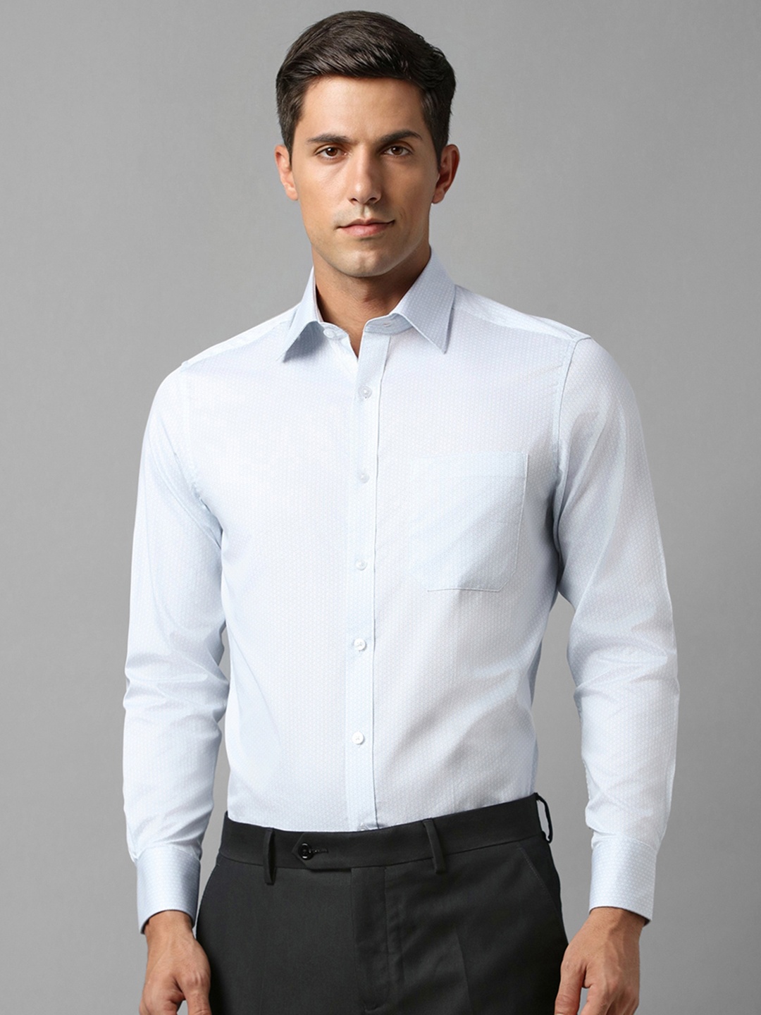 

Louis Philippe Men Blue Opaque Formal Shirt