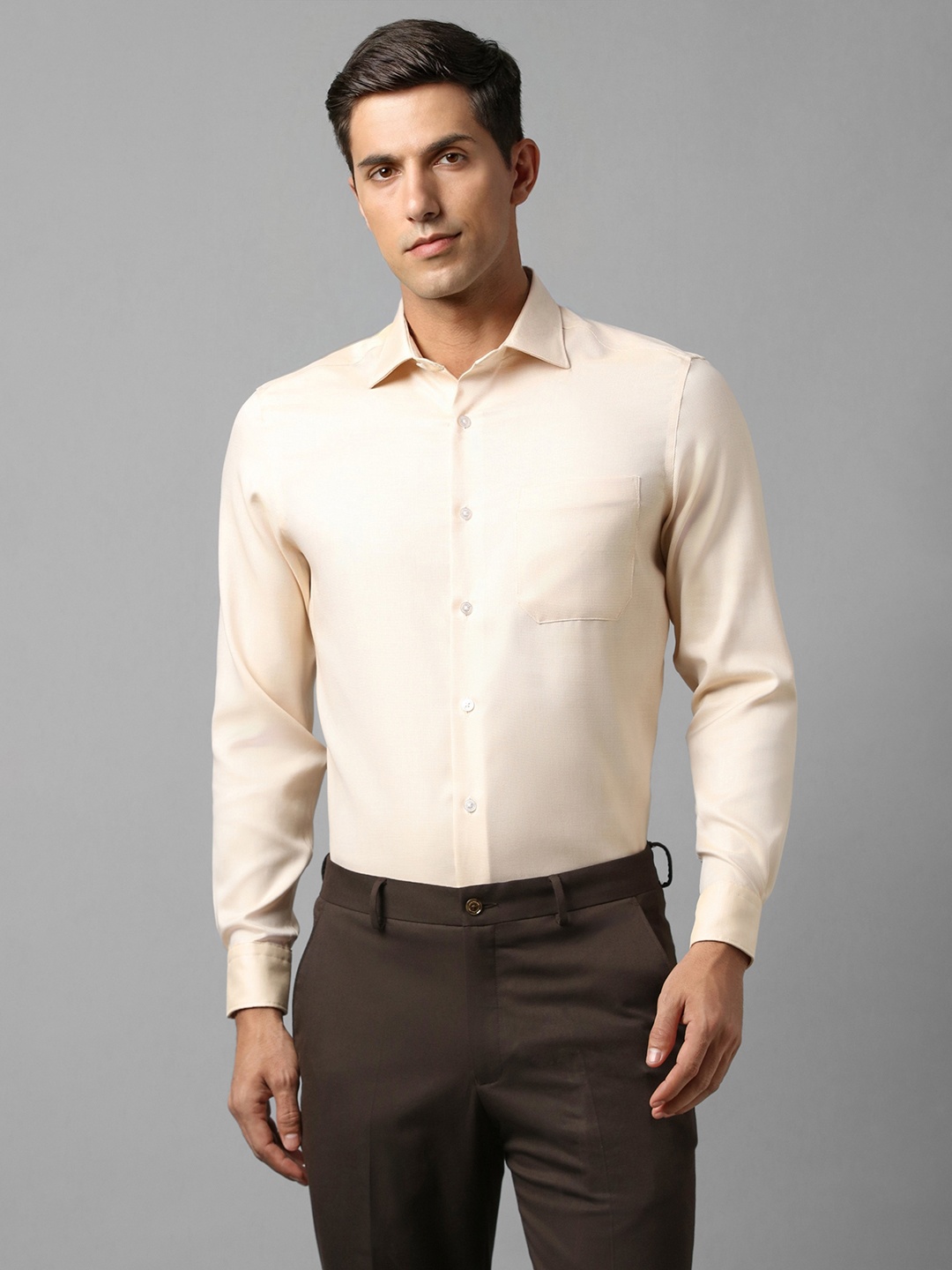 

Louis Philippe Men Yellow Opaque Formal Shirt