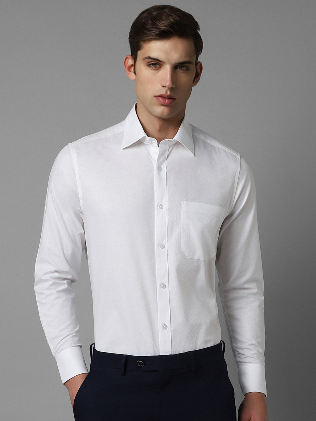 

Louis Philippe Men White Opaque Formal Shirt