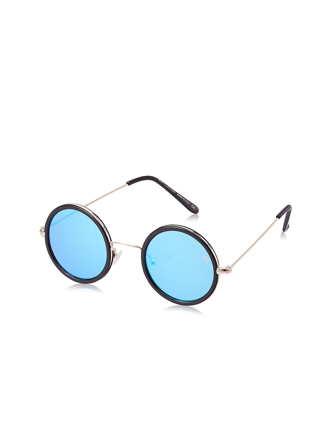 

GIO COLLECTION Unisex Round Sunglasses With UV Protected Lens IR5061C.1BKB, Blue