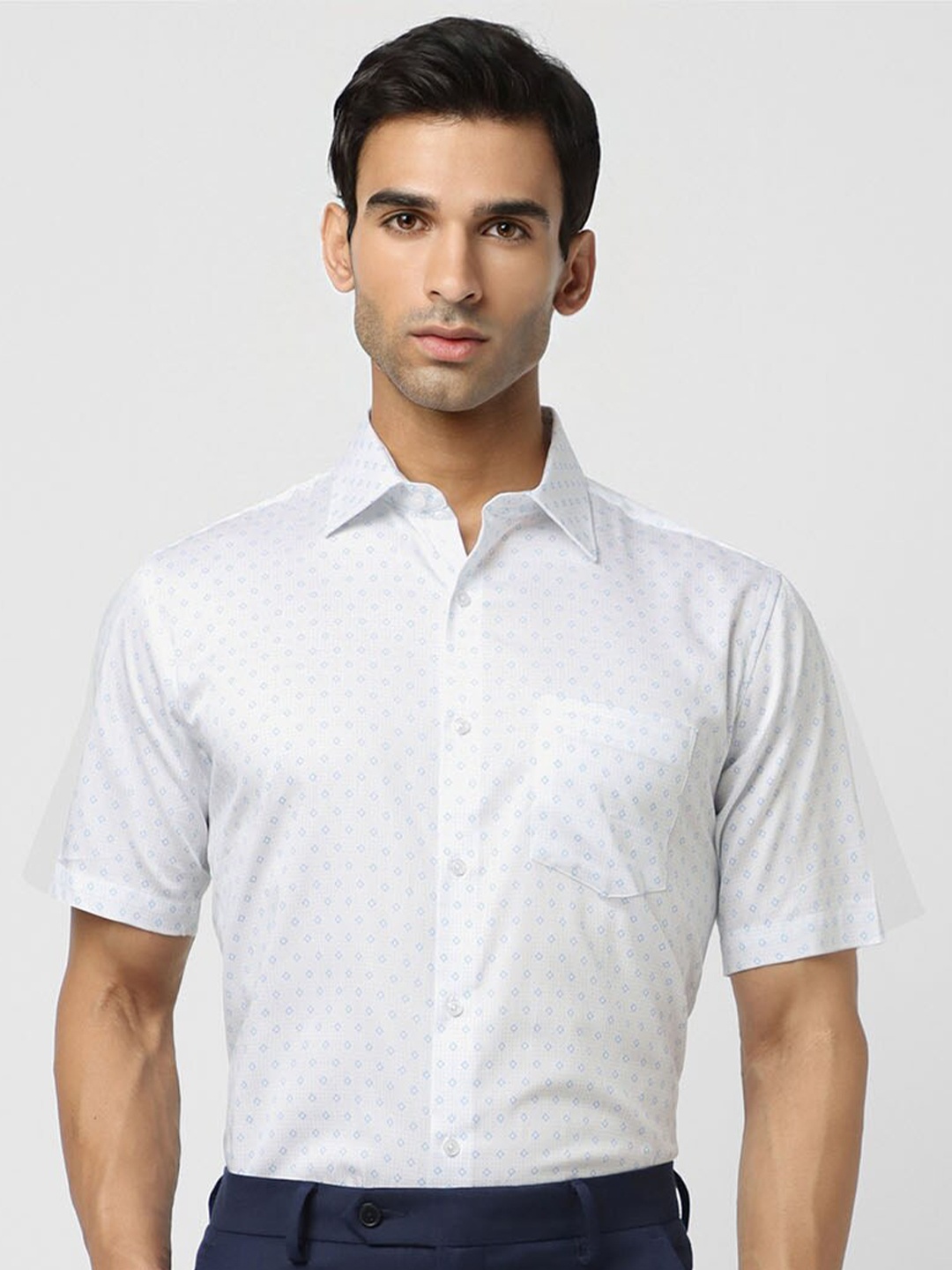 

Van Heusen Regular Fit Micro Ditsy Printed Pure Cotton Formal Shirt, White