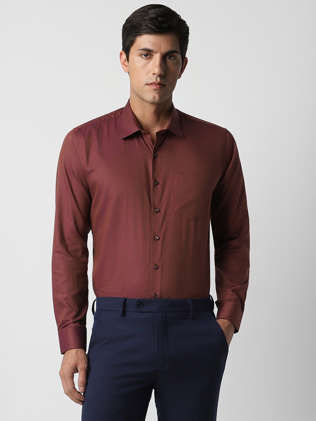 

Van Heusen Men Maroon Slim Fit Opaque Party Shirt