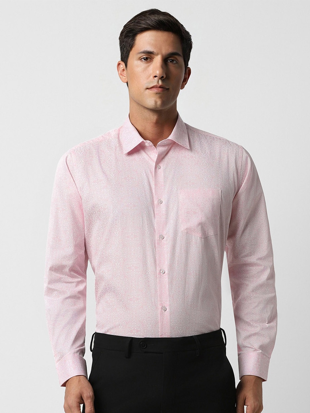 

Van Heusen Printed Smart Cotton Formal Shirt, Pink