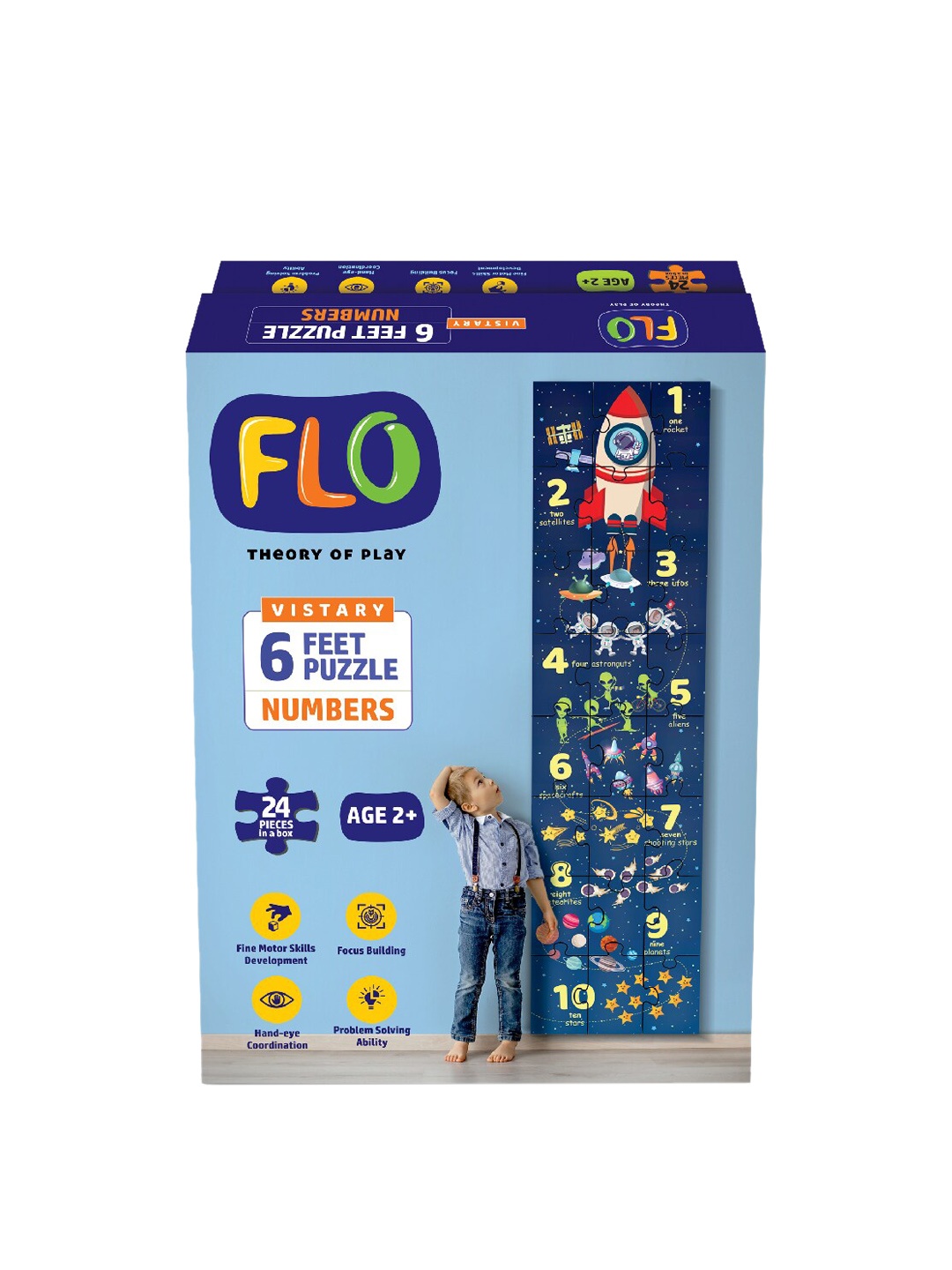 

FLO Kids 24 Pieces Numbers 6 Feet Puzzle, Red