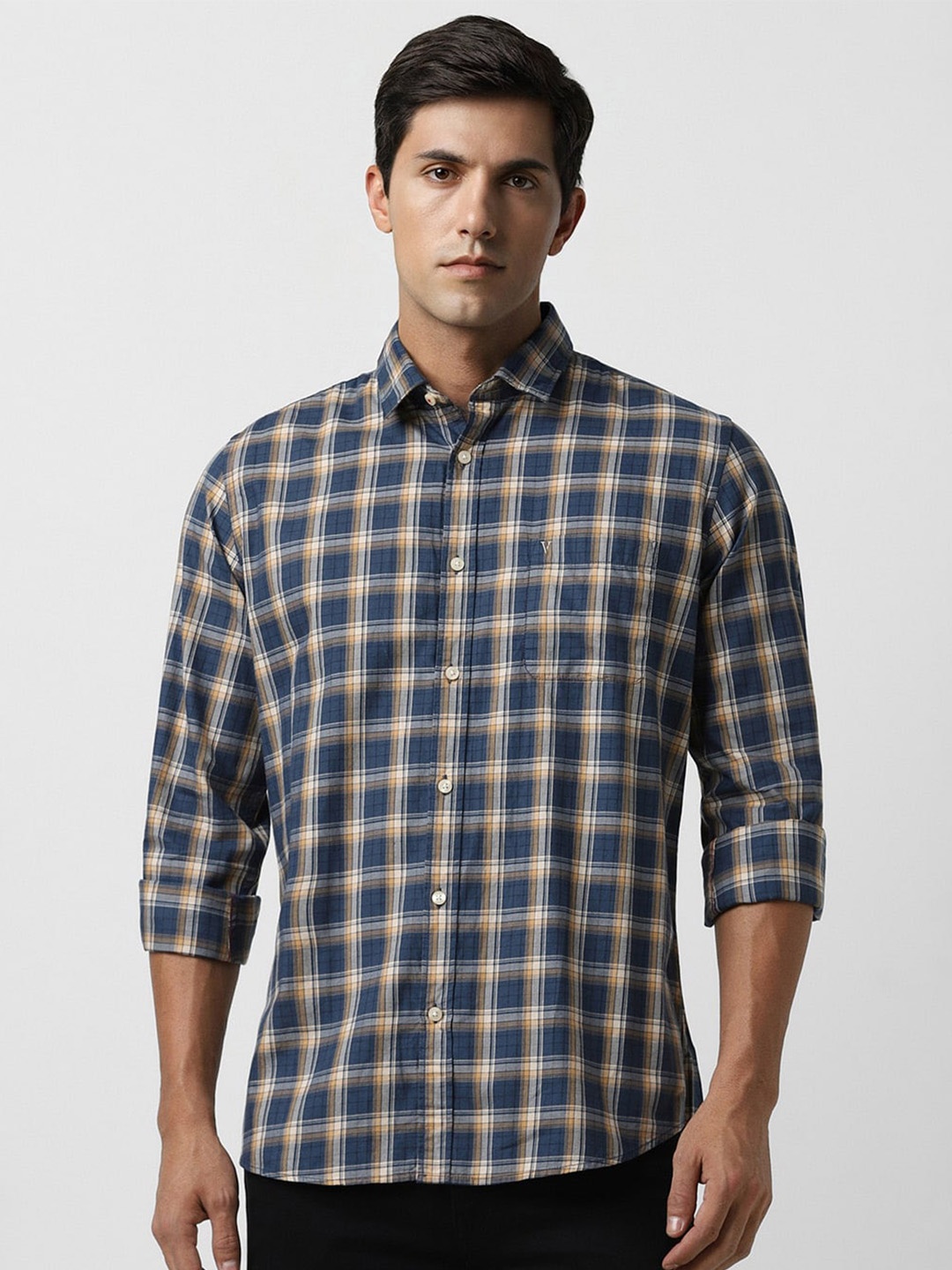 

Van Heusen Sport Checked Cotton Shirt, Navy blue