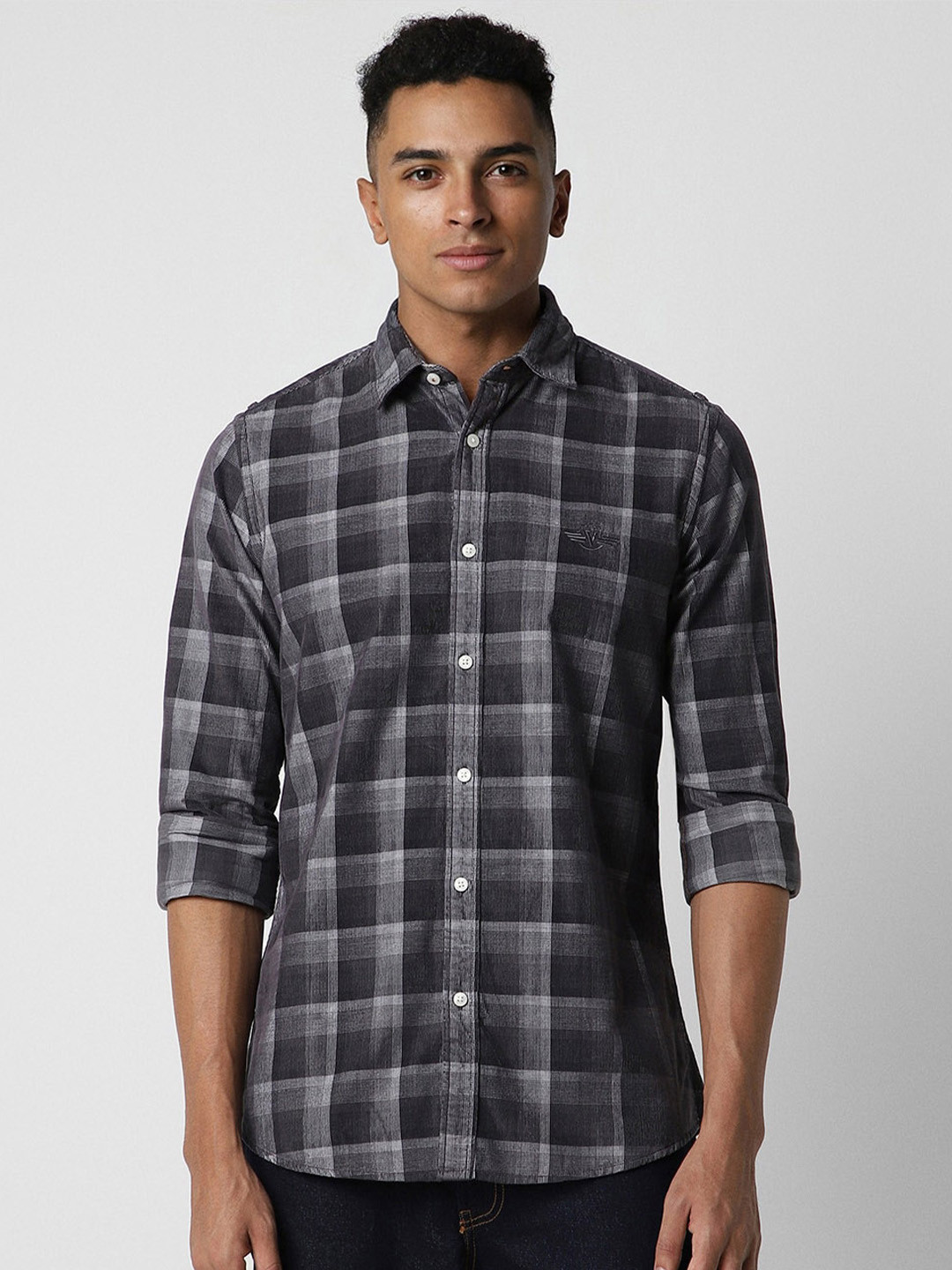 

Van Heusen Sport Slim Fit Tartan Checked Casual Pure Cotton Shirt, Grey