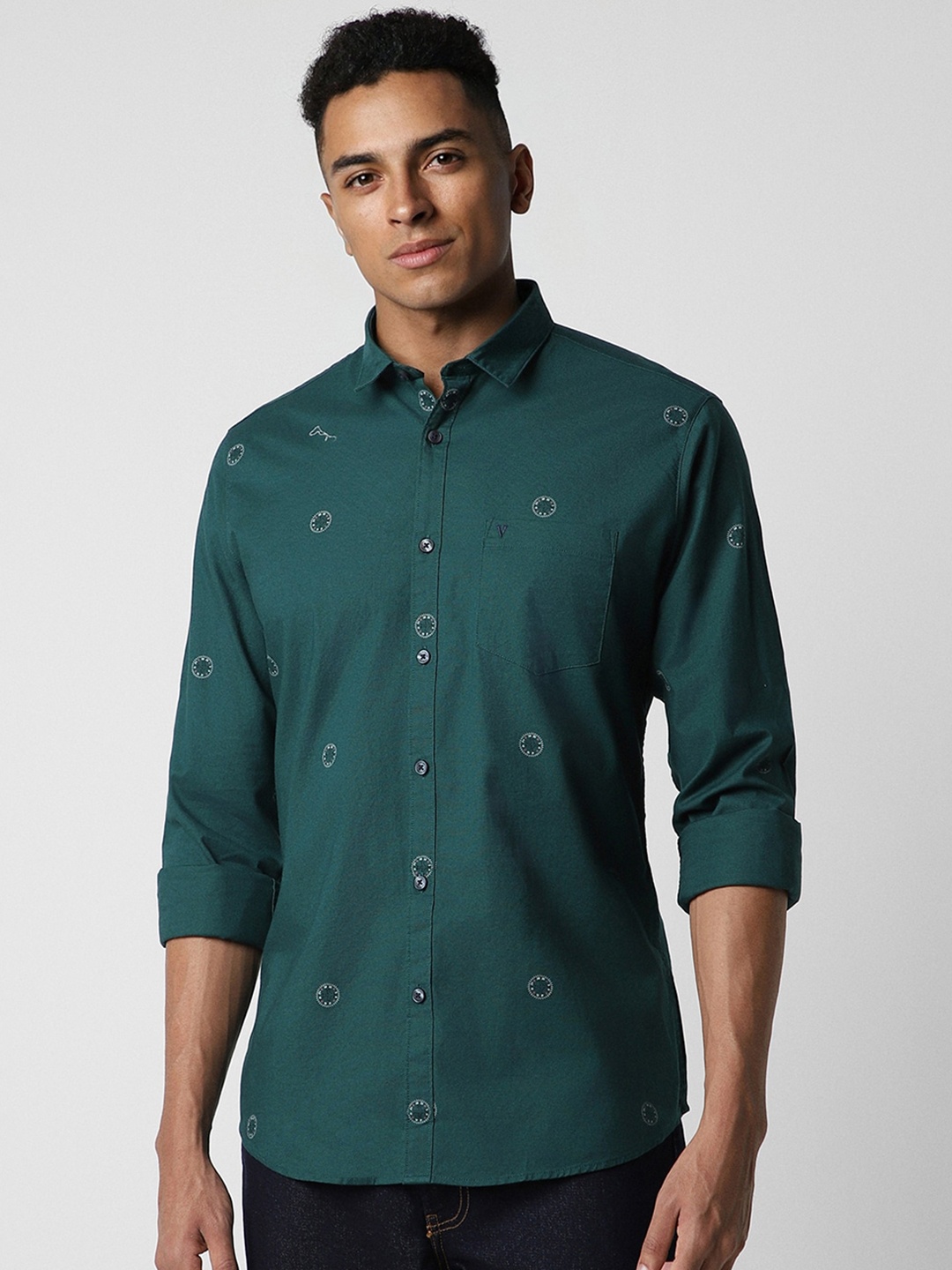 

Van Heusen Sport Slim Fit Conversational Printed Casual Shirt, Green