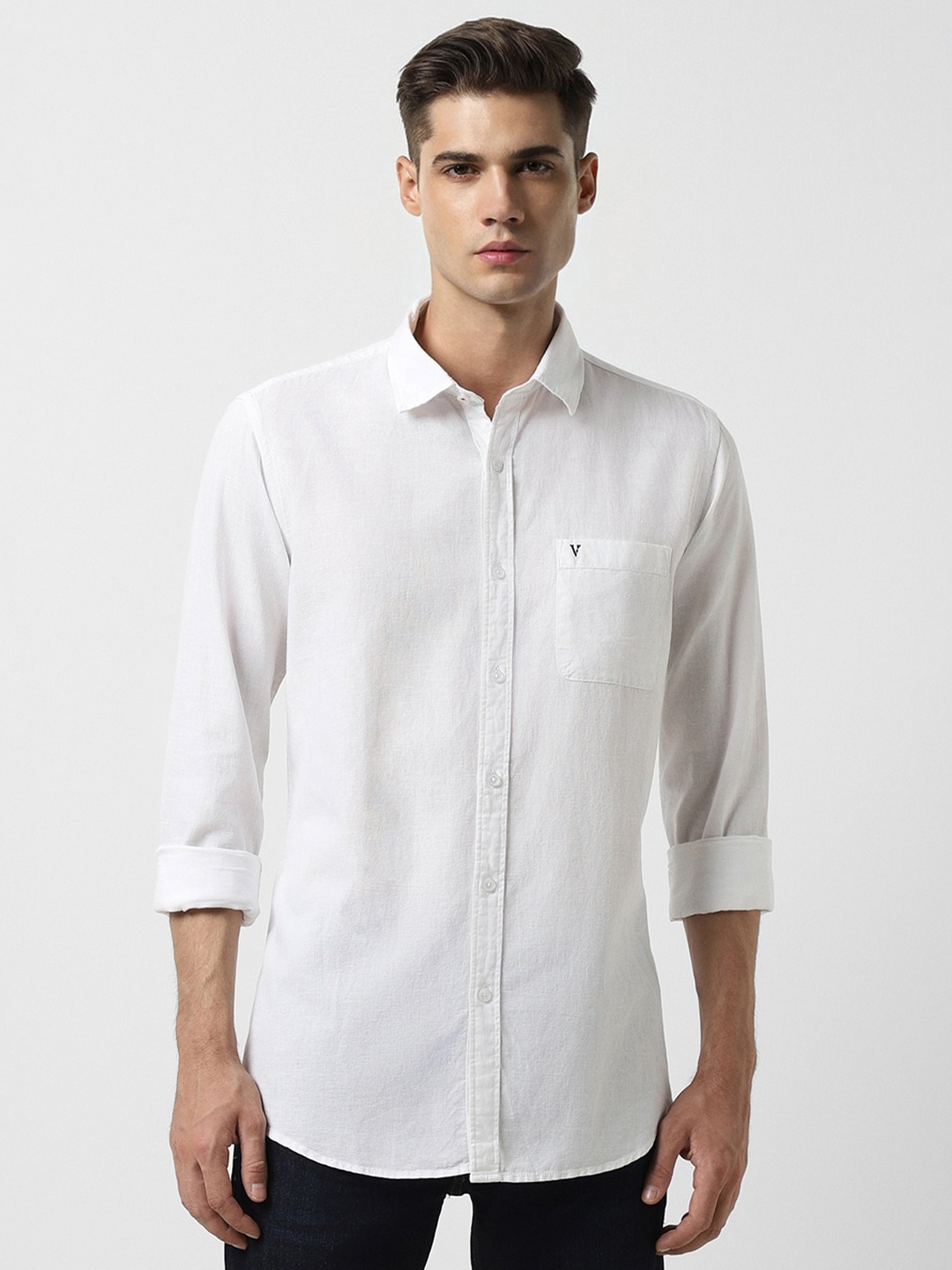 

Van Heusen Sport Spread Collar Slim Fit Cotton Shirt, White