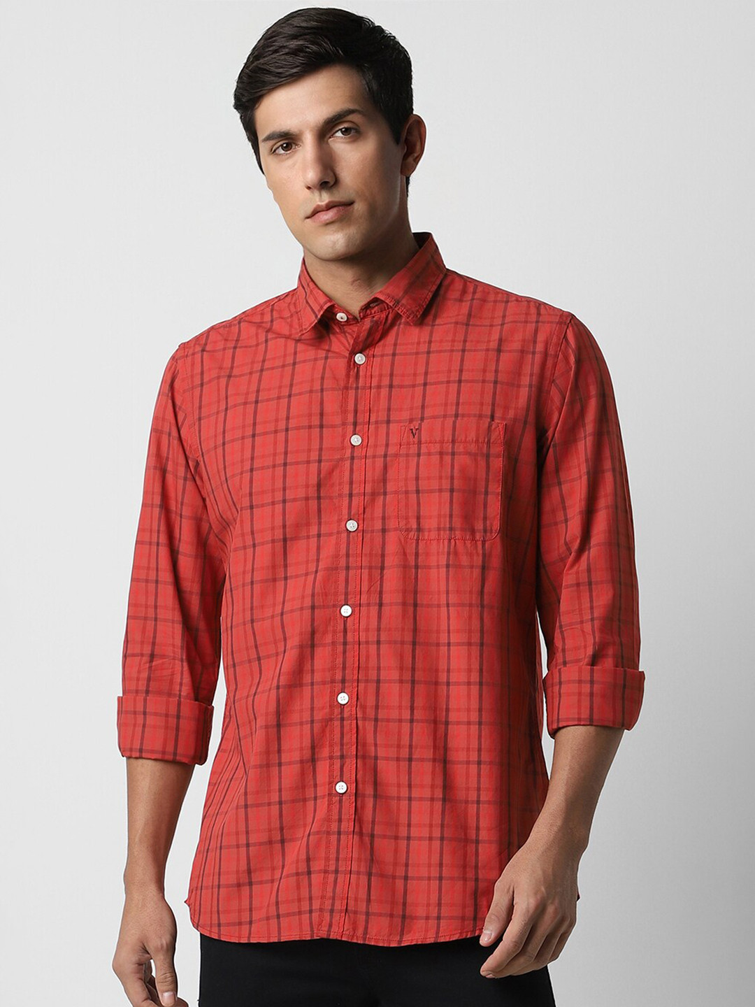 

Van Heusen Sport Checked Cotton Shirt, Orange