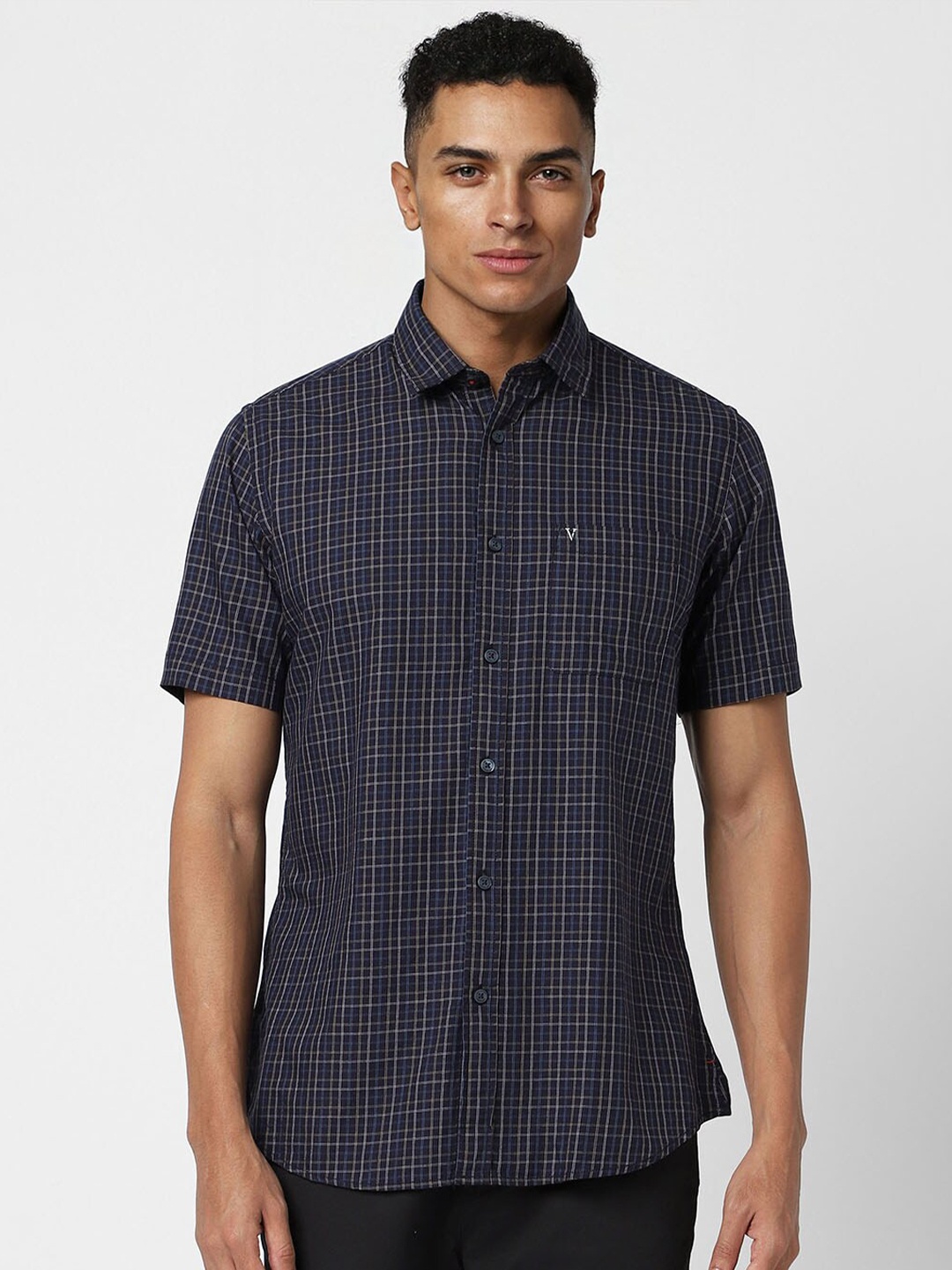 

Van Heusen Sport Slim Fit Tartan Checked Casual Shirt, Navy blue