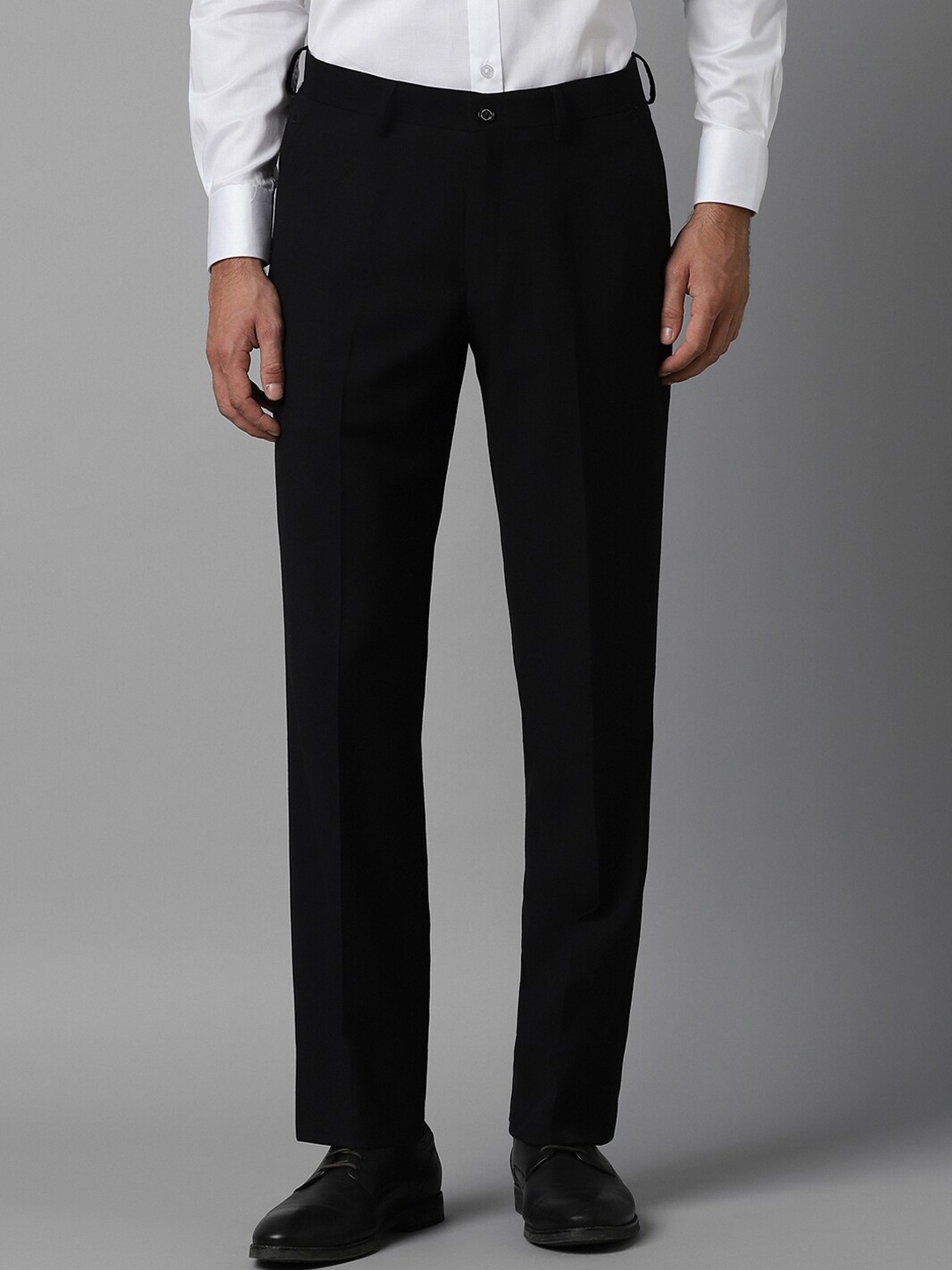 

Louis Philippe Men Mid-Rise Formal Trousers, Black