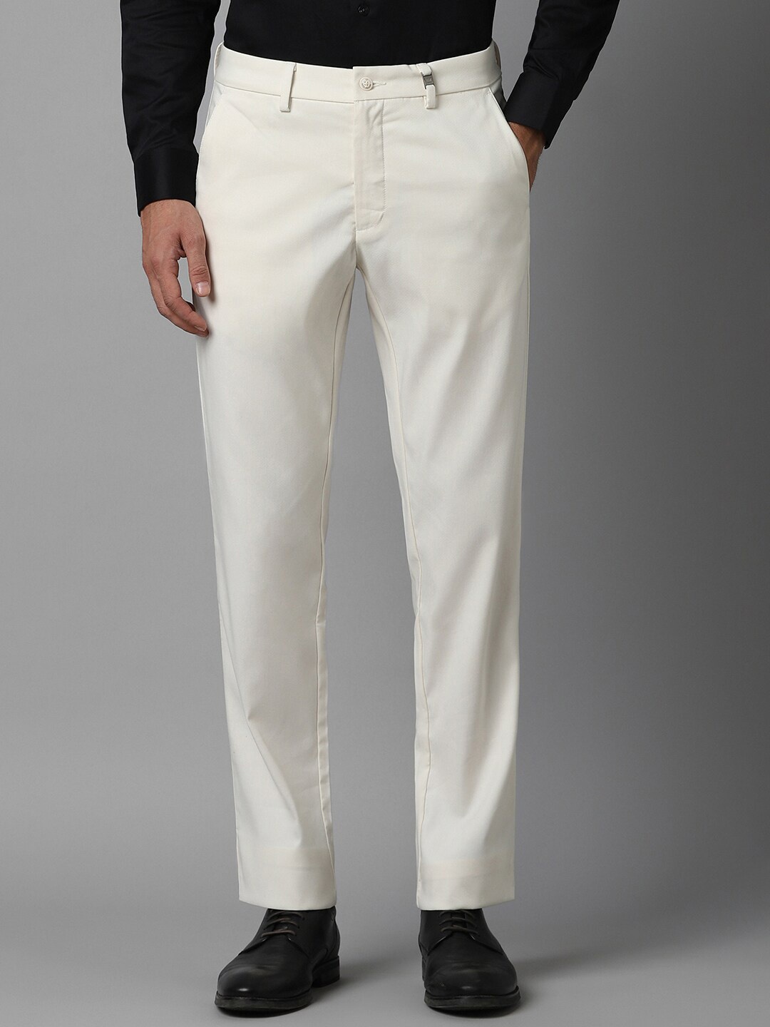 

Louis Philippe Sport Men Mid-Raise Clean Look Slim Fit Formal Trousers, White