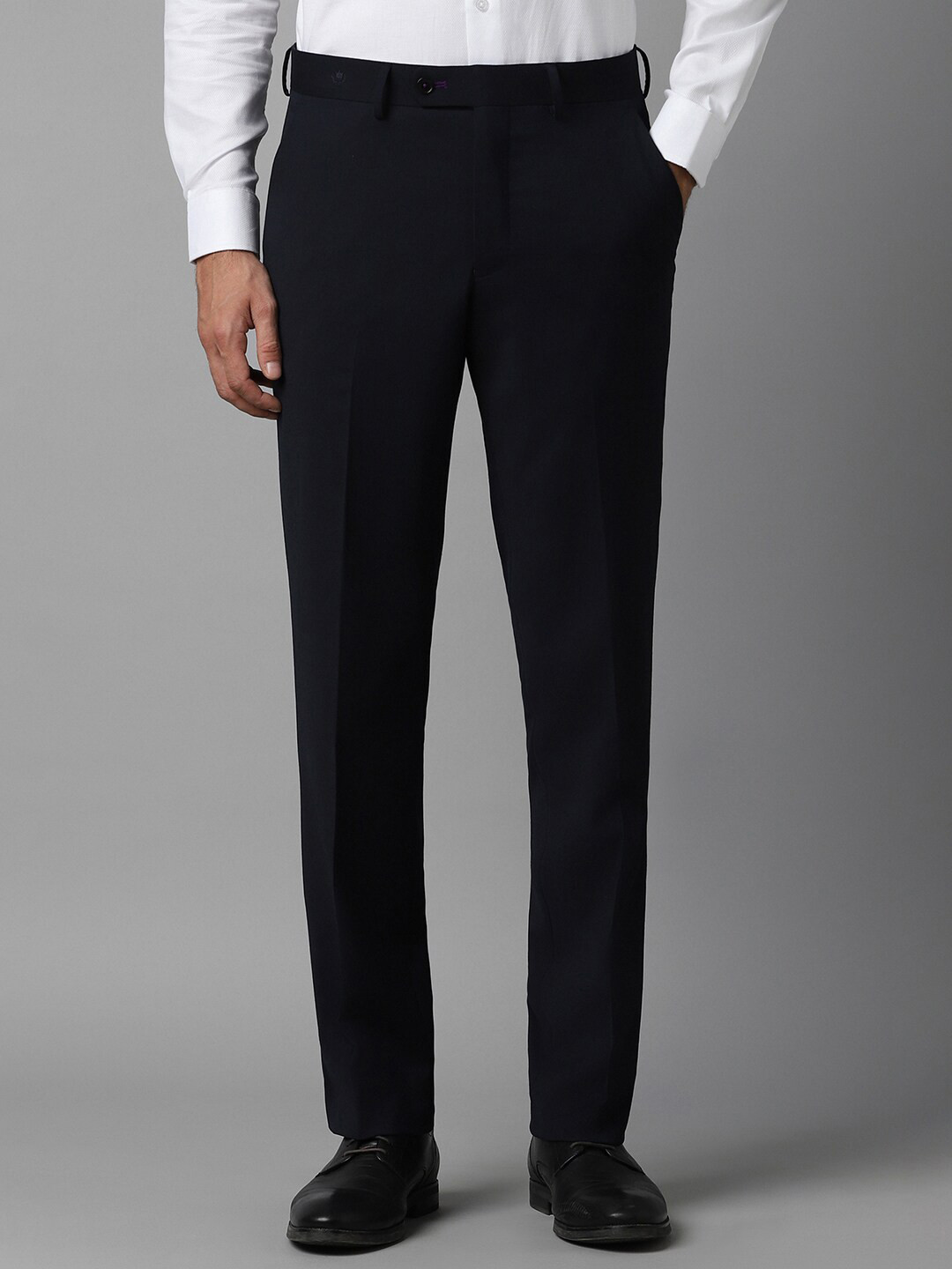 

Luxure by Louis Philippe Men Slim Fit Mid-Rise Formal Trouser, Navy blue