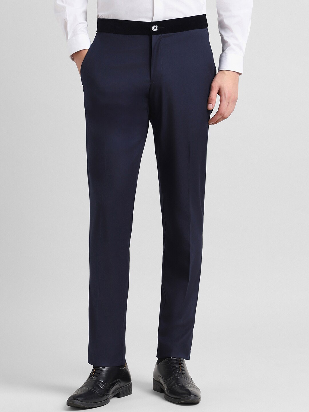 

SIMON CARTER LONDON Men Slim Fit Trousers, Navy blue