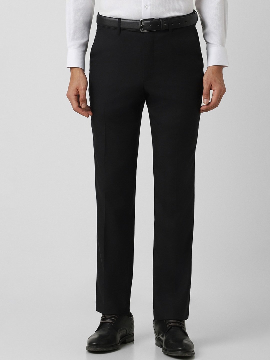 

Van Heusen Men Mid Rise Formal Trousers, Black