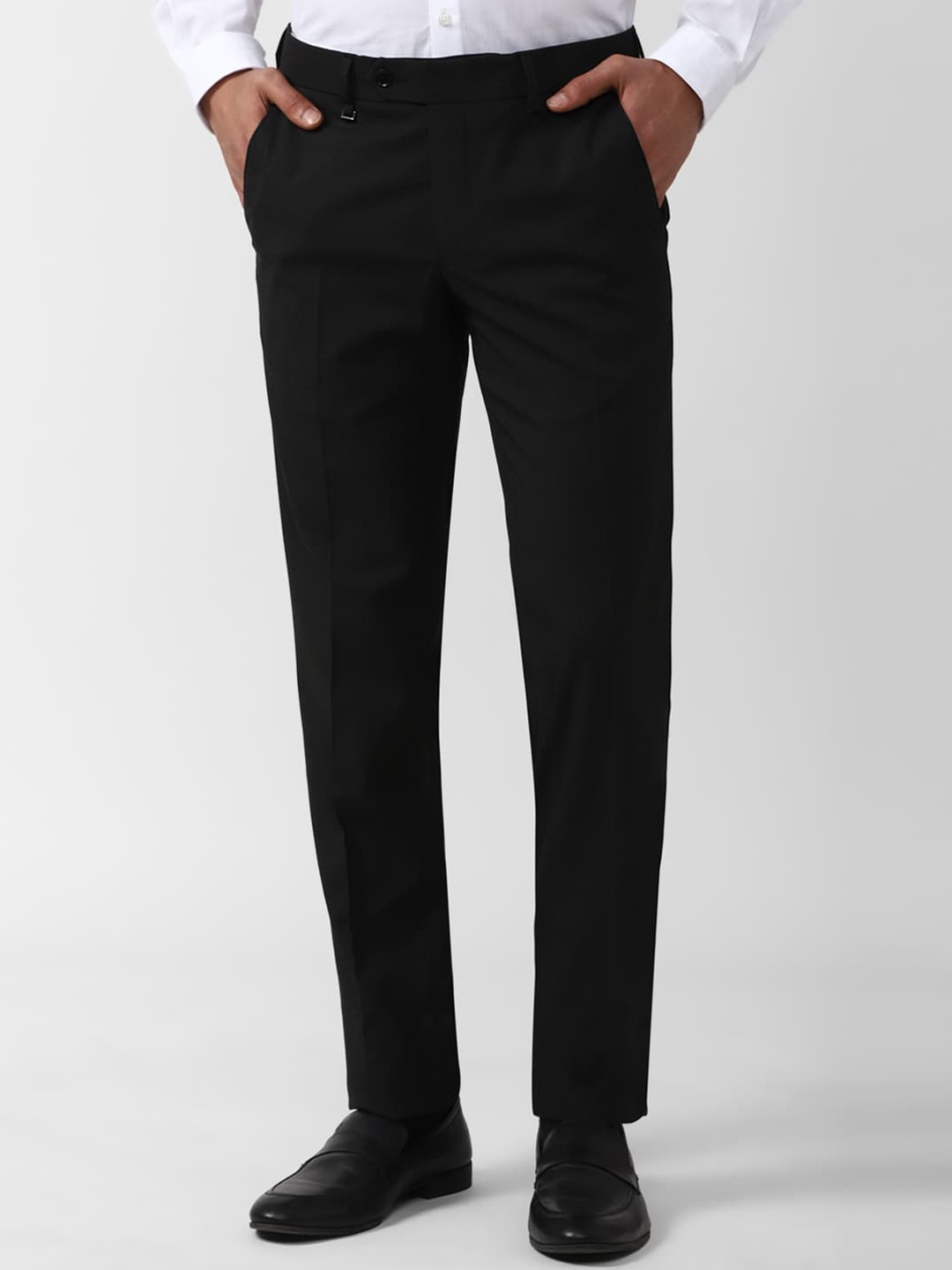 

Van Heusen Men Mid-Rise Trousers, Black