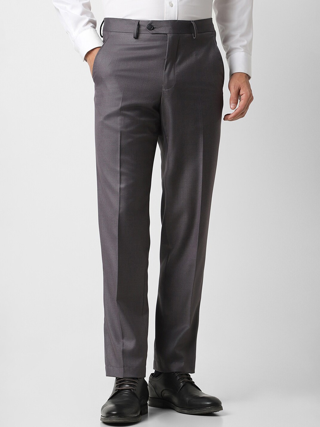 

Van Heusen Men Mid-Rise Trousers, Grey