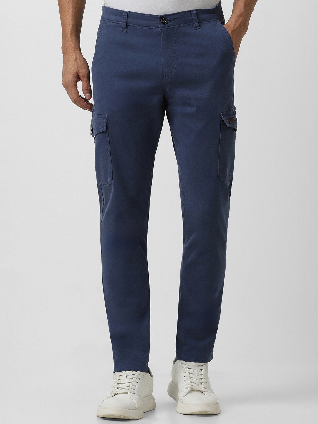 

Van Heusen Sport Men Mid-Rise Slim Fit Cargos Trousers, Navy blue