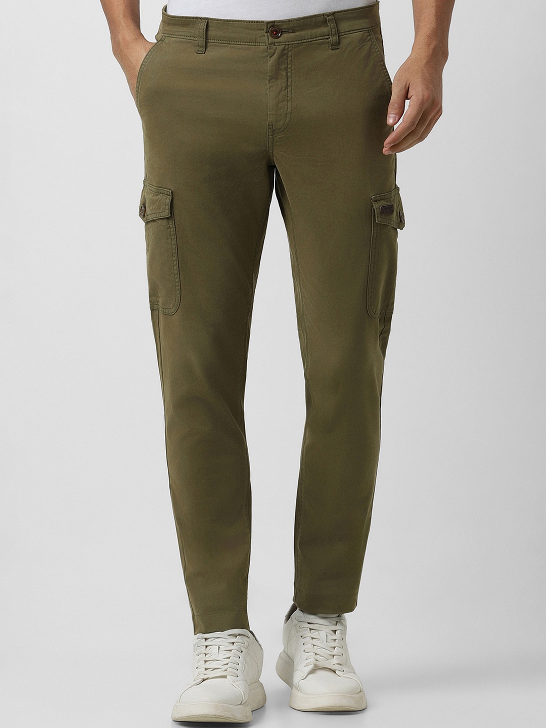 

Van Heusen Sport Men Mid-Rise Slim Fit Cargos Trousers, Olive