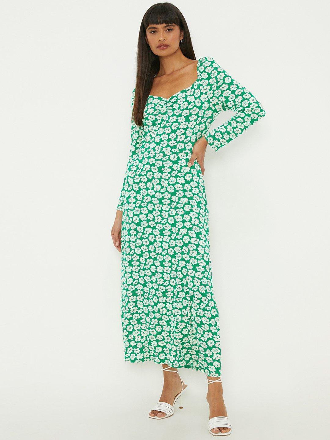 

DOROTHY PERKINS Floral Print A-Line Maxi Dress, White