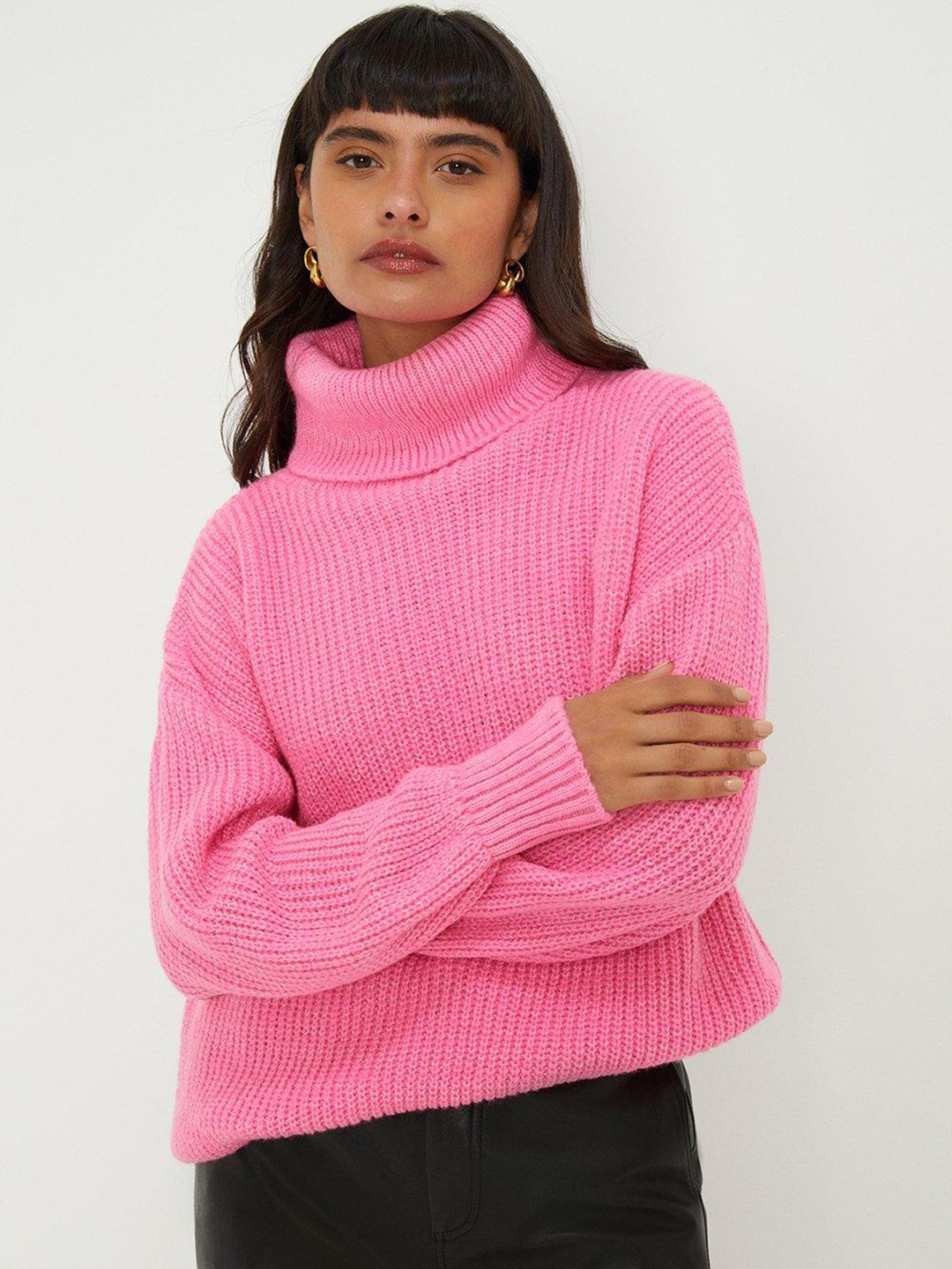 

DOROTHY PERKINS Ribbed Longline Pullover, Pink