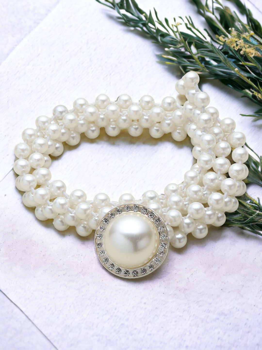 

DressBerry Women White Embellished Belt