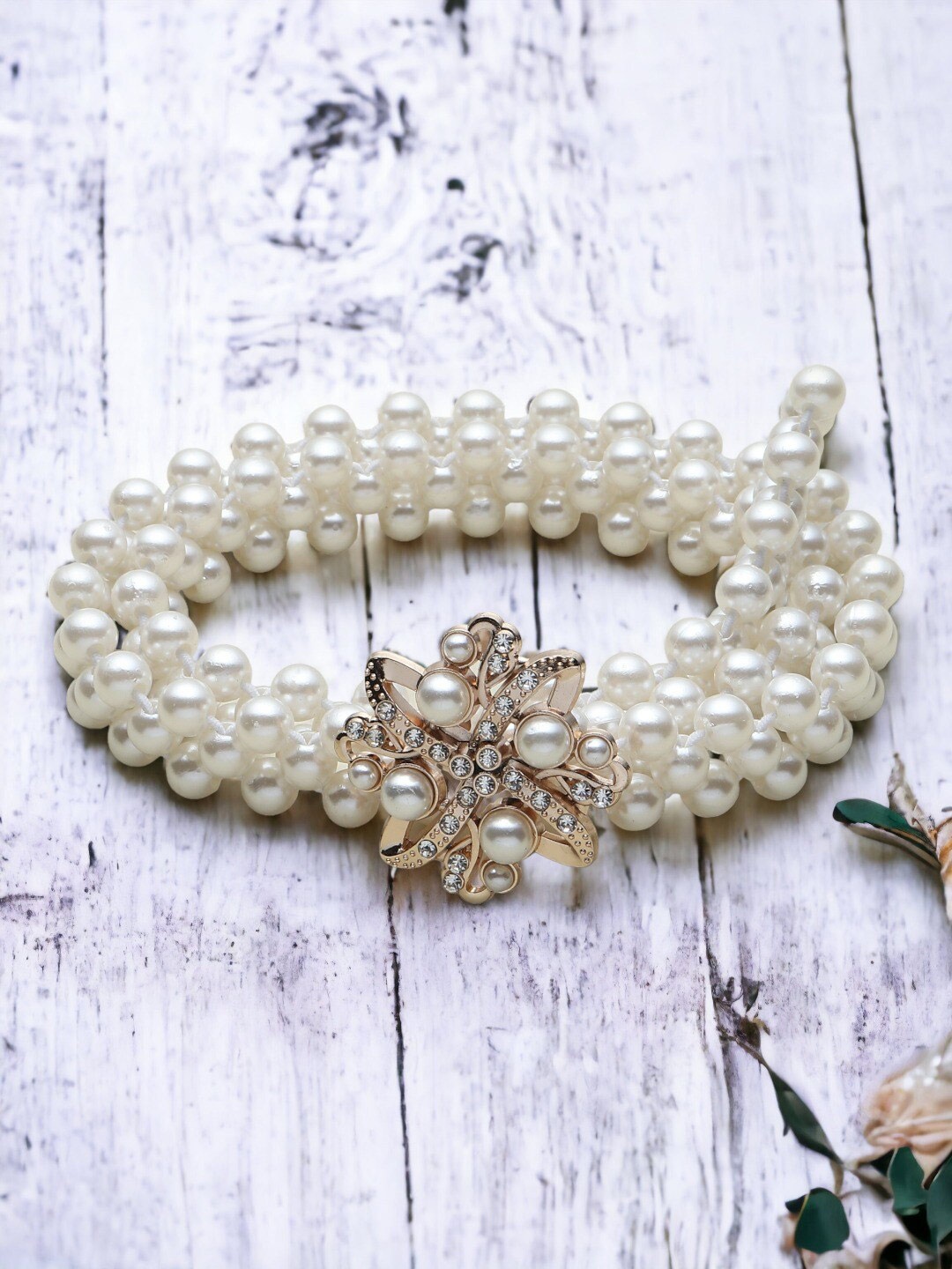 

DressBerry Women White Embellished Belt