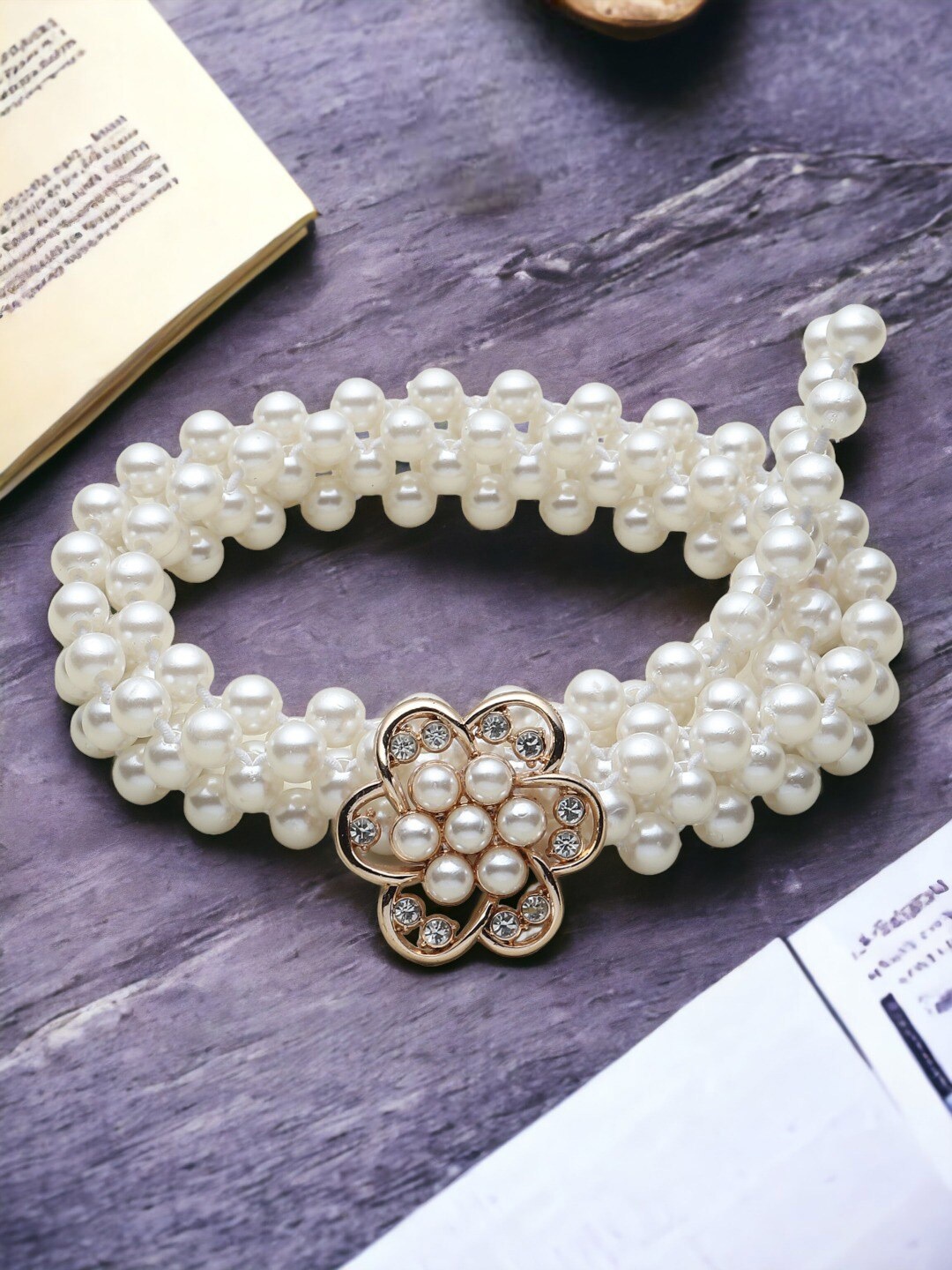 

DressBerry Women White Embellished Belt