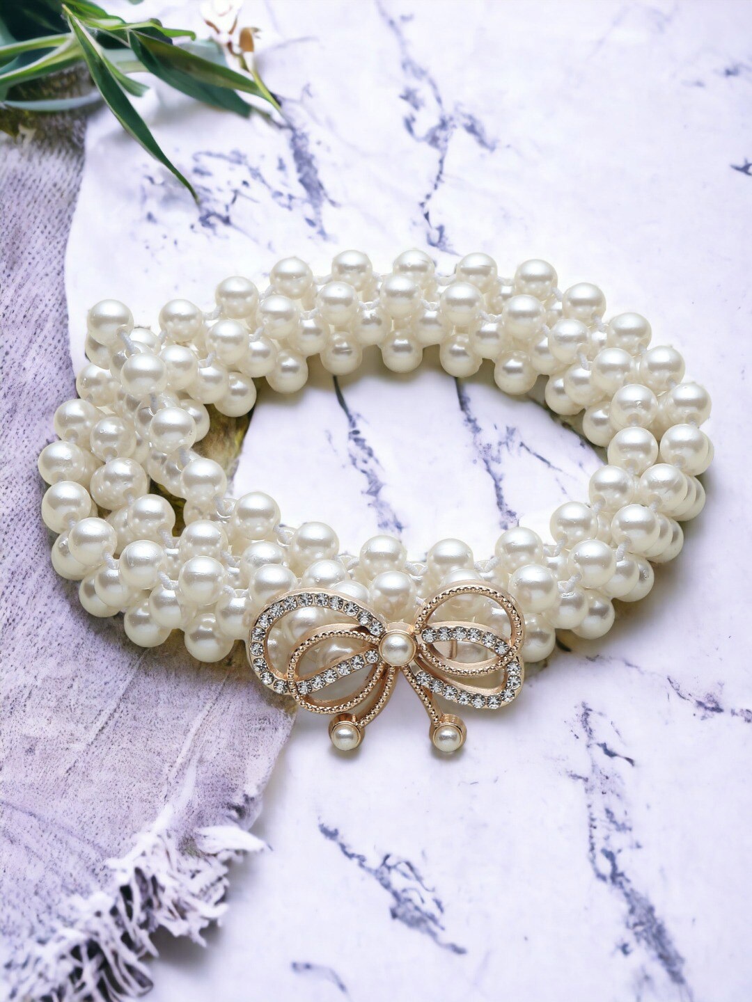 

DressBerry Women White Embellished Belt