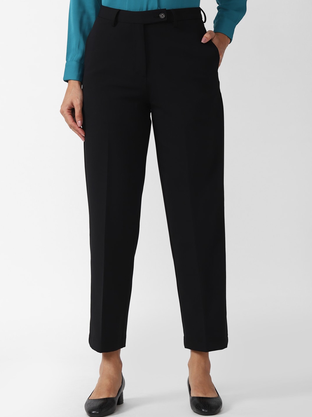 

Van Heusen Woman Women Regular Fit Mid Rise Trousers, Black
