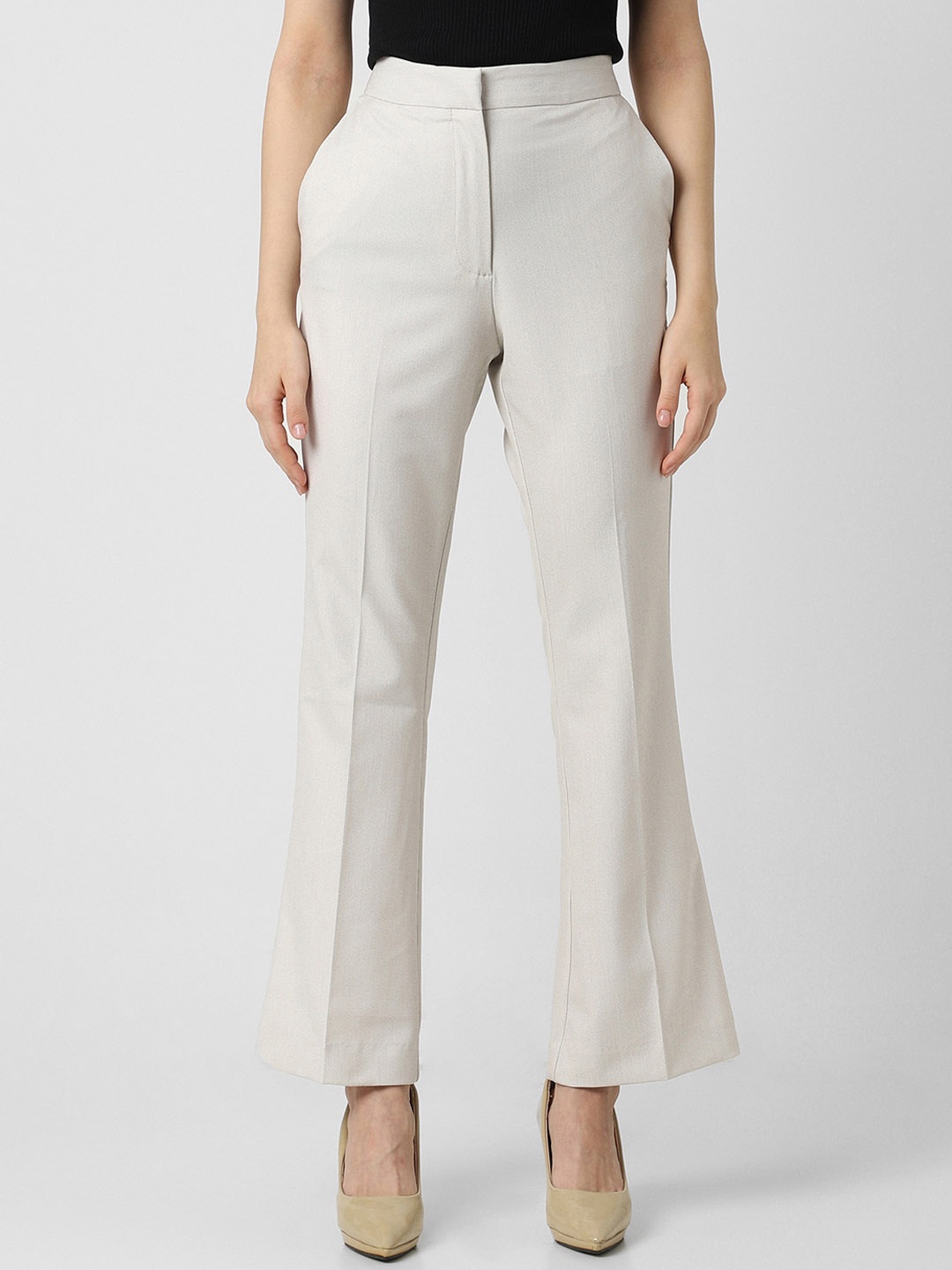 

Van Heusen Woman Mid Rise Formal Bootcut Trousers, White