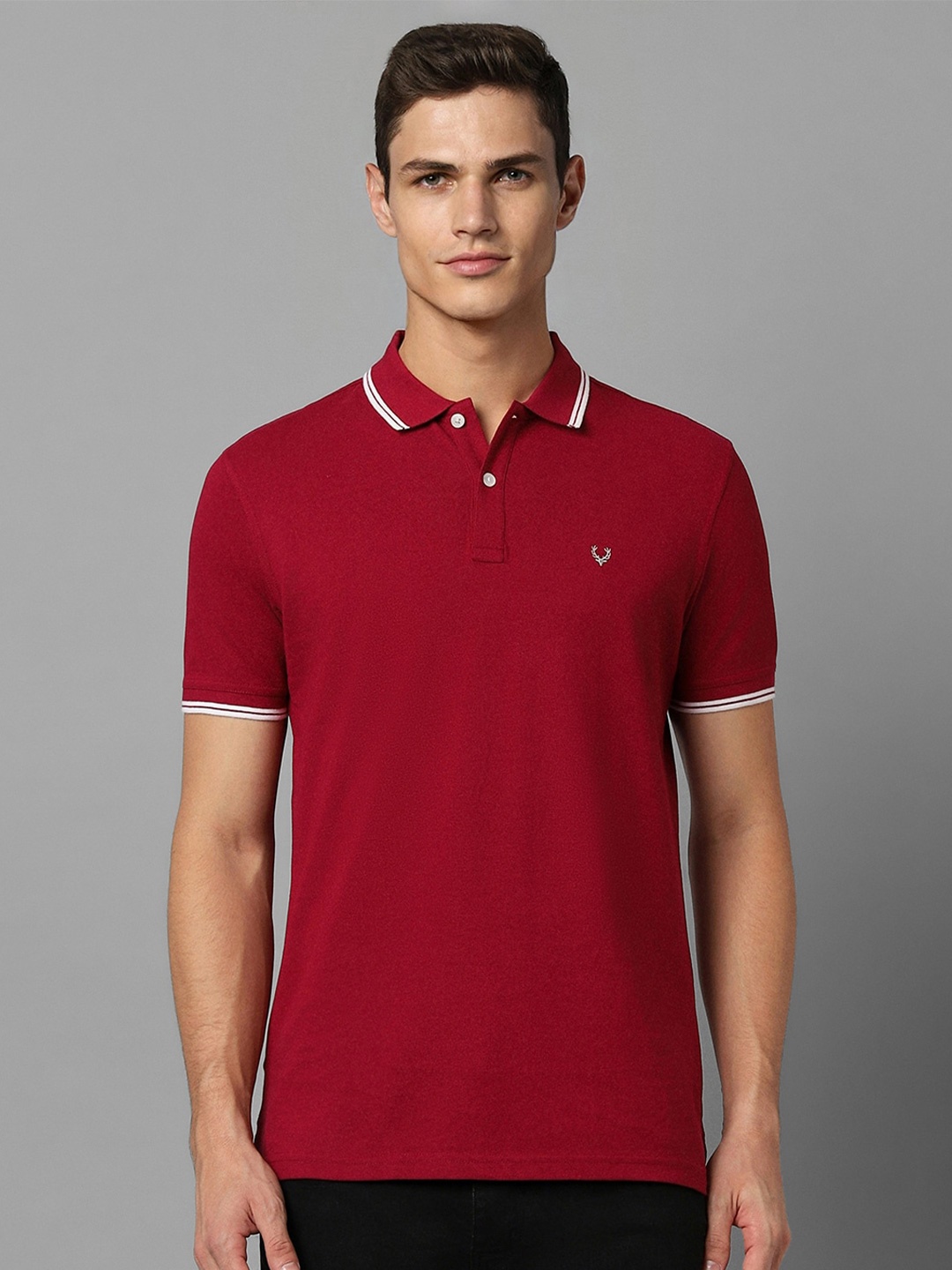 

Allen Solly Polo Collar Pure Cotton T-shirt, Maroon