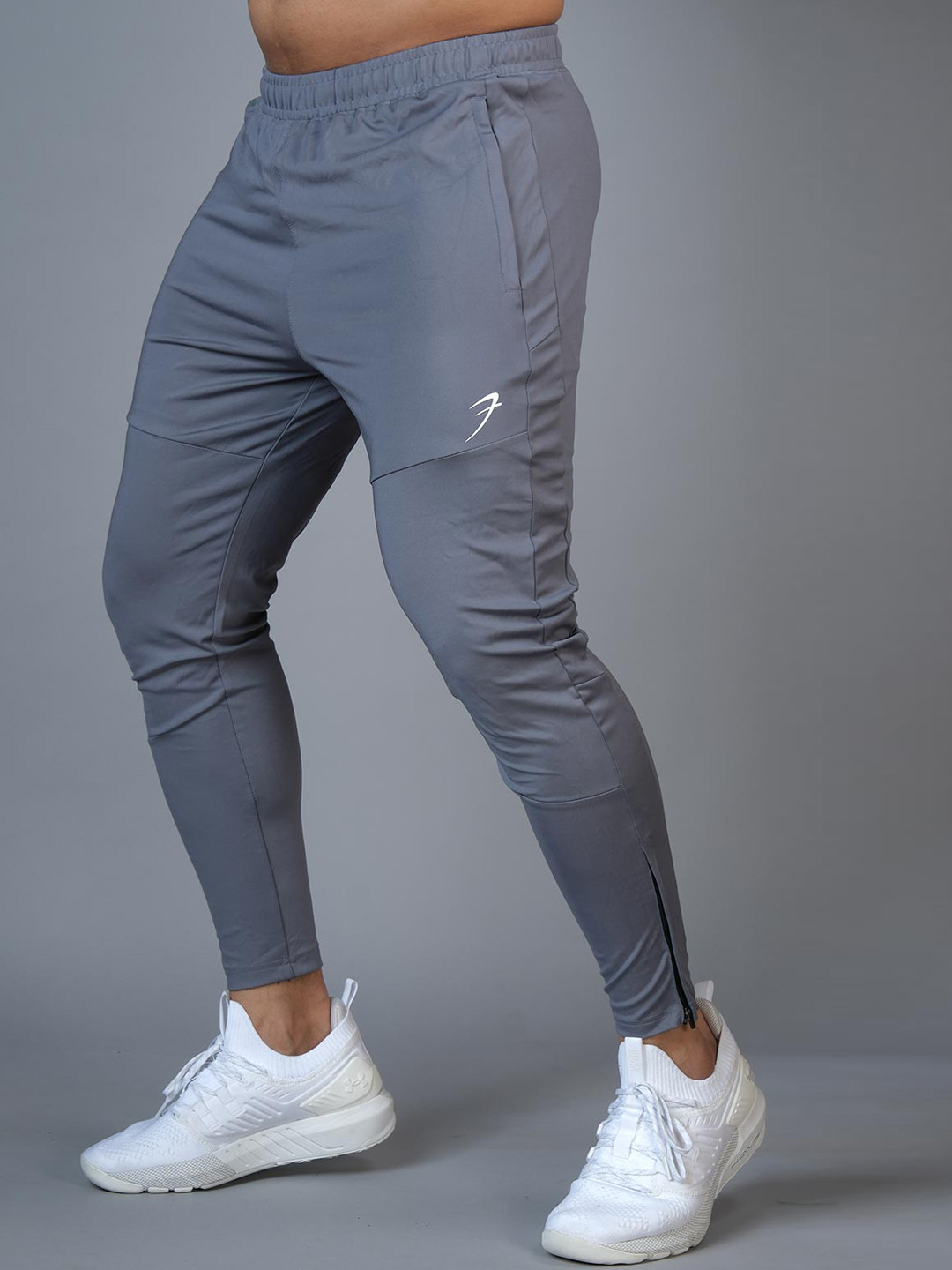 

FUAARK Men Anti-Odour Slim Fit Track Pants, Grey