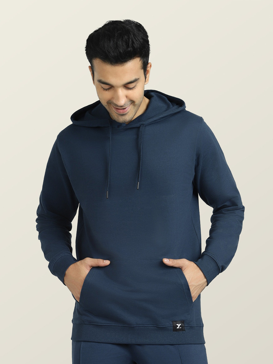 

XYXX Hooded Antimicrobial Cotton Pullover Sweatshirt, Blue