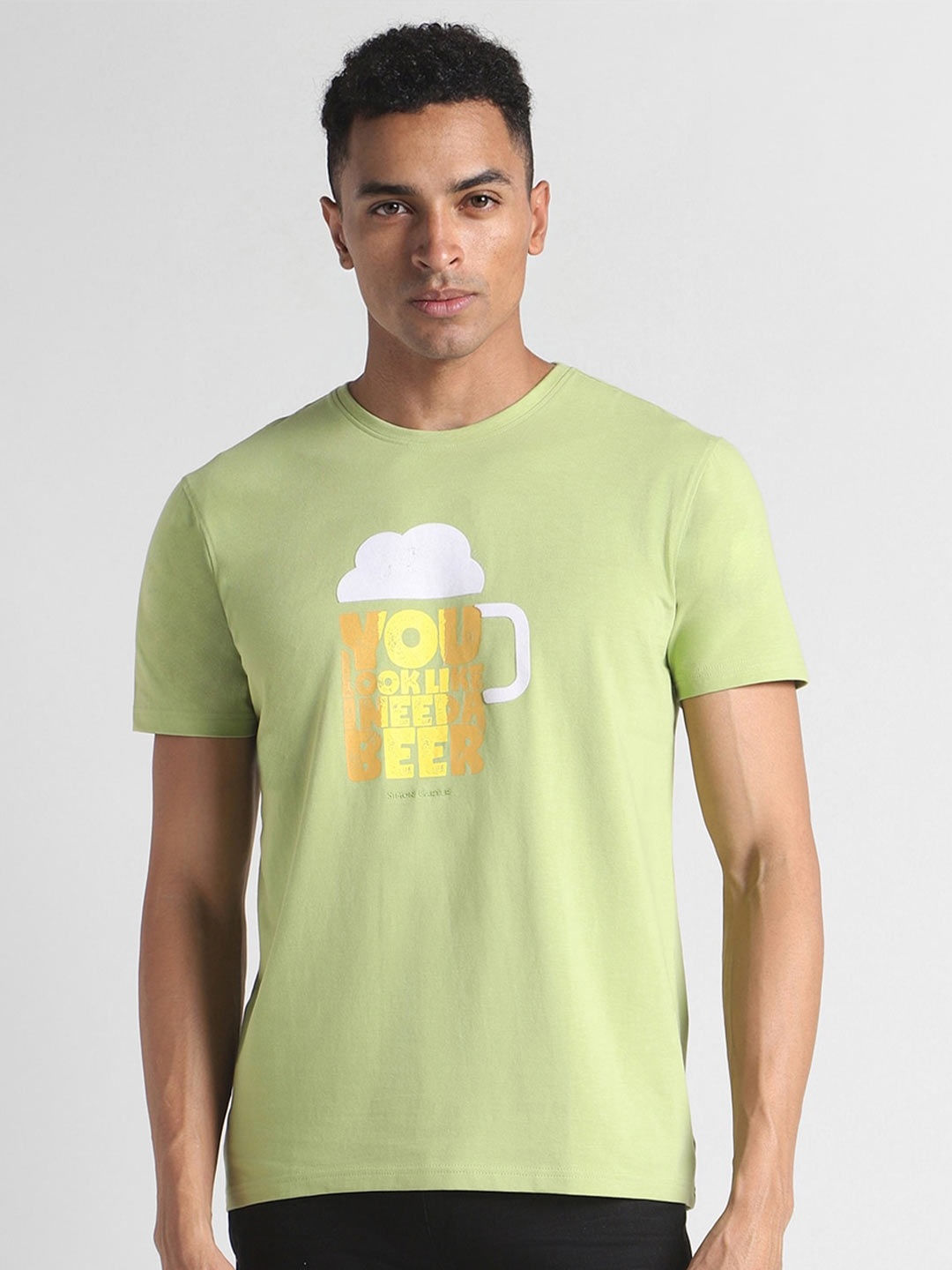 

SIMON CARTER LONDON Typography Printed T-shirt, Green