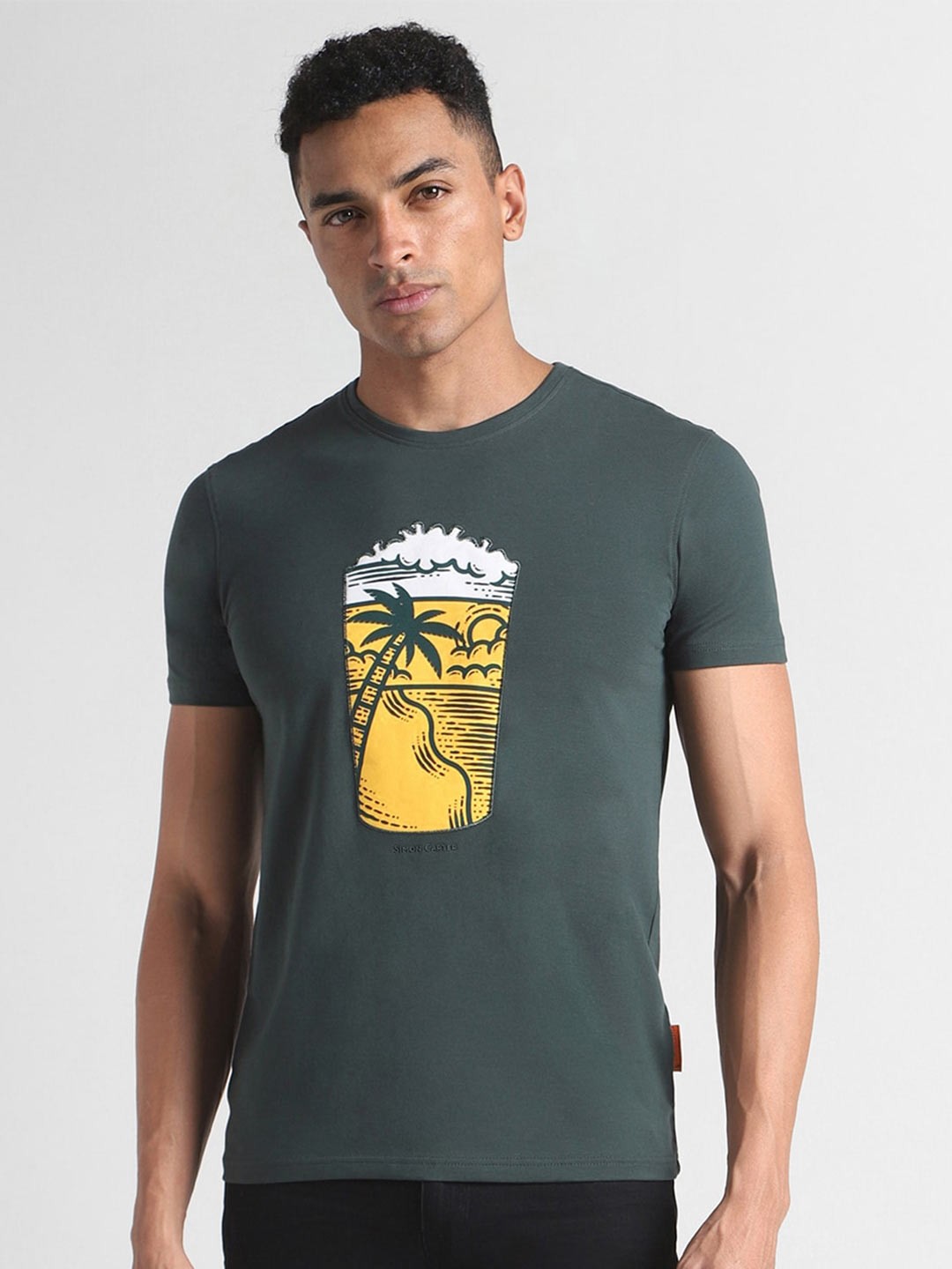 

SIMON CARTER LONDON Printed Round Neck T-shirt, Green