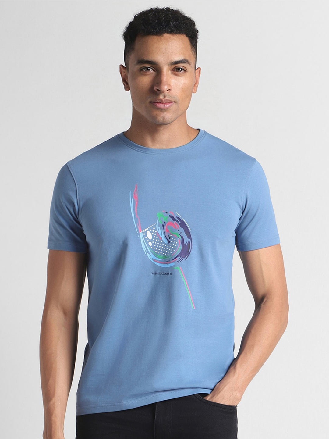 

SIMON CARTER LONDON Printed Round Neck T-shirt, Blue