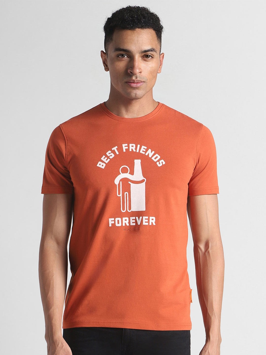 

SIMON CARTER LONDON Typography Printed T-shirt, Orange