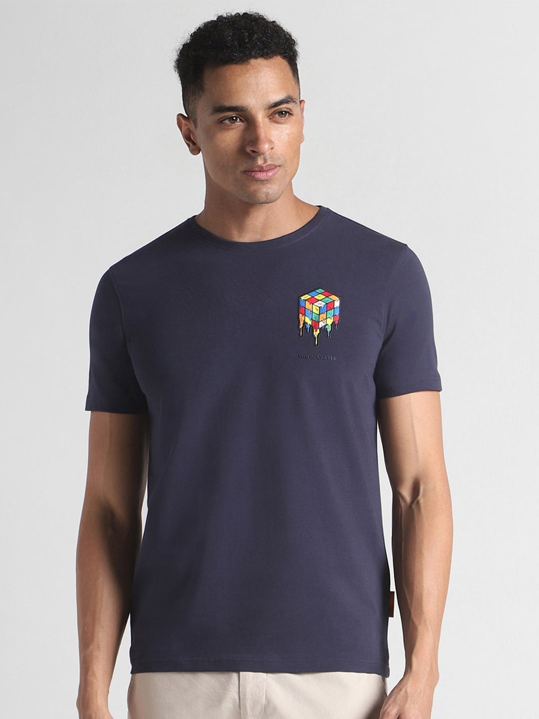 

SIMON CARTER LONDON Round Neck Slim Fit T-shirt, Navy blue